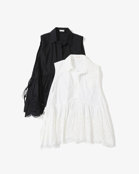 SLEEVELESS LACE FLARE TOP