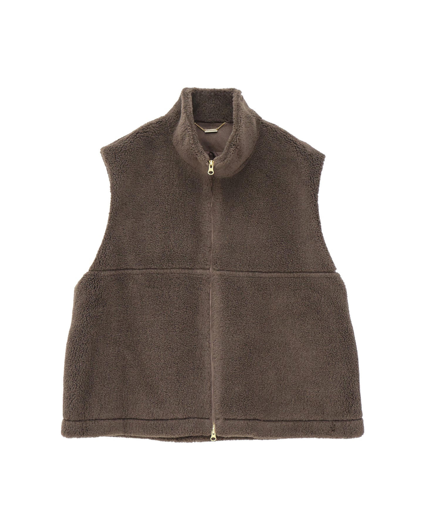 high-neck boa vest