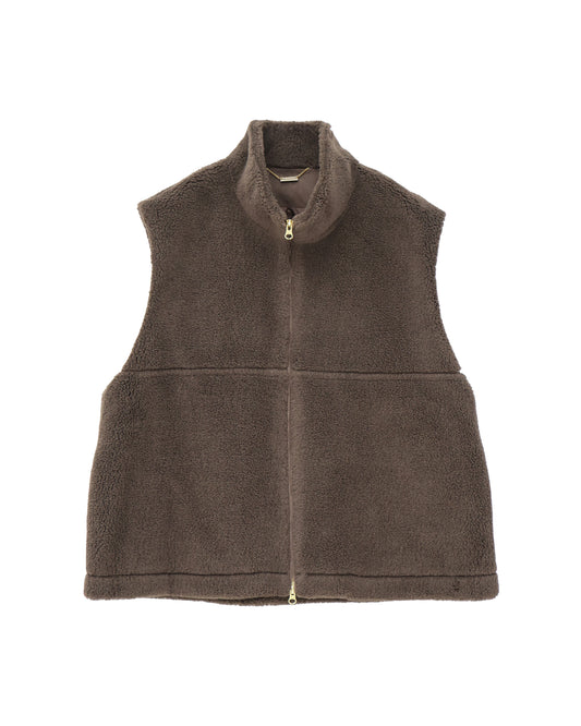 high-neck boa vest