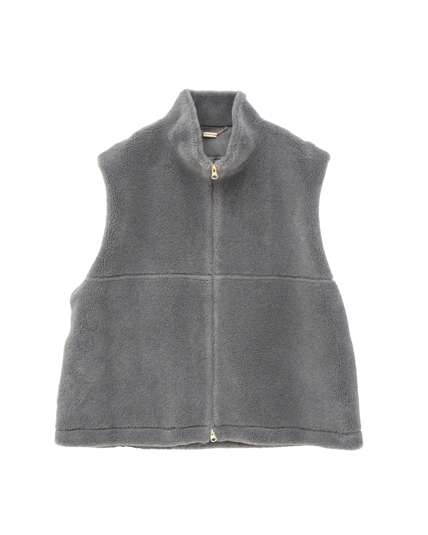high-neck boa vest