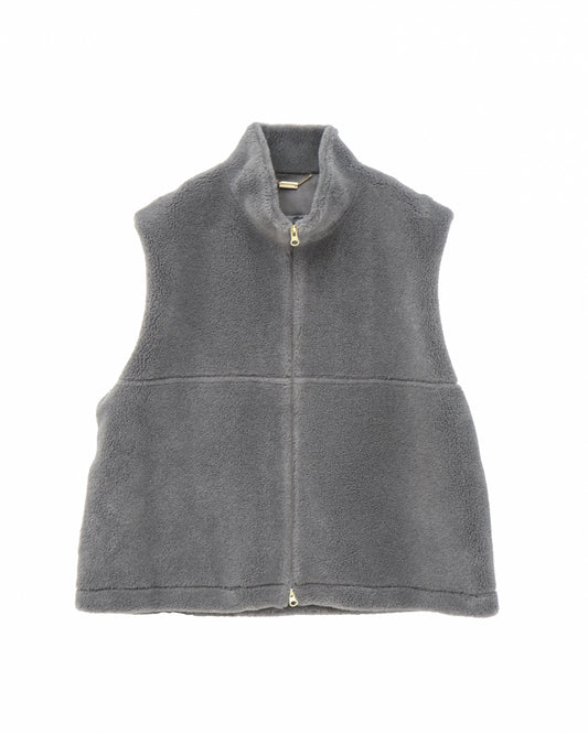 high-neck boa vest