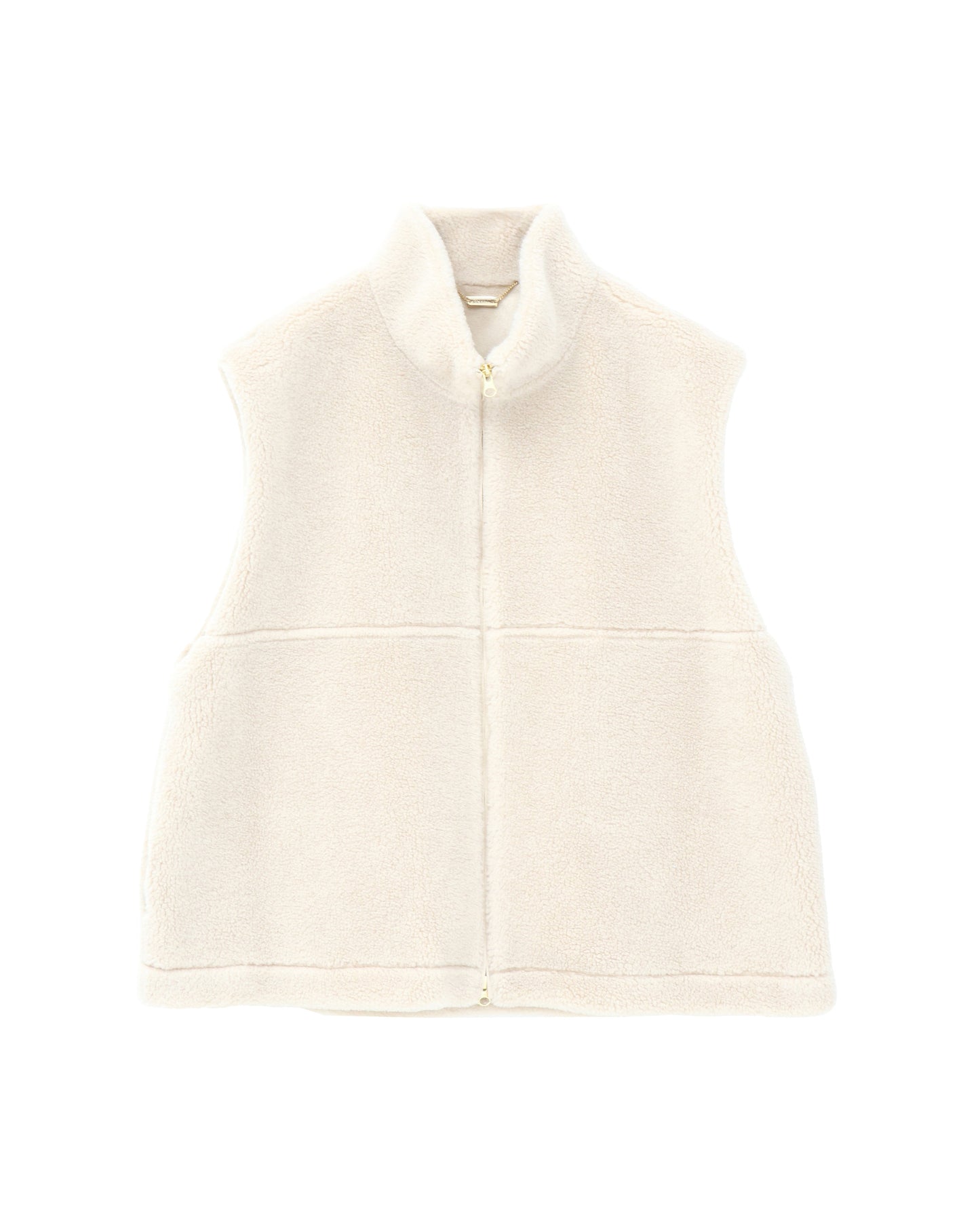high-neck boa vest
