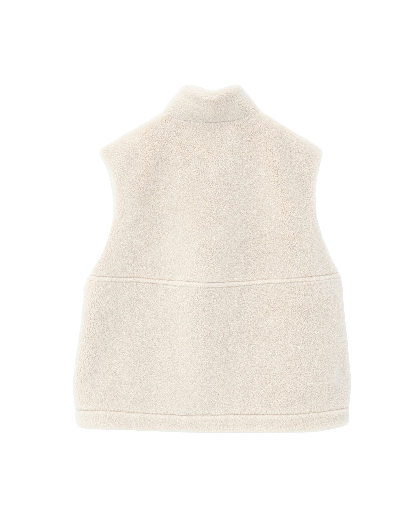 high-neck boa vest