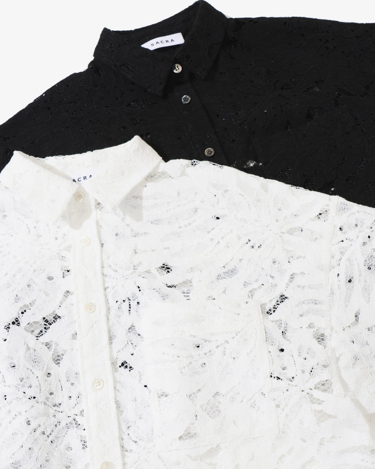 LEAF RASCHEL LACE CROPPED SHIRT