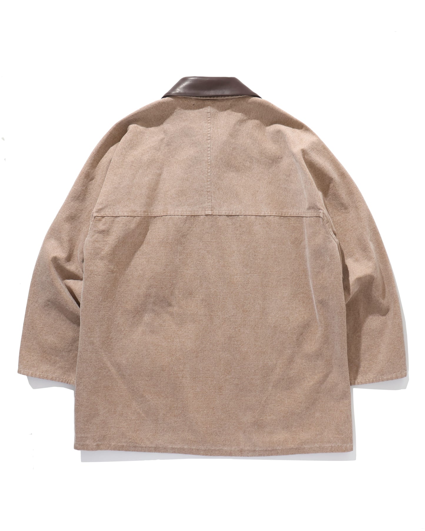 WASHED ORGANIC CANVAS HUNTING BLOUSON LIGHT BROWN