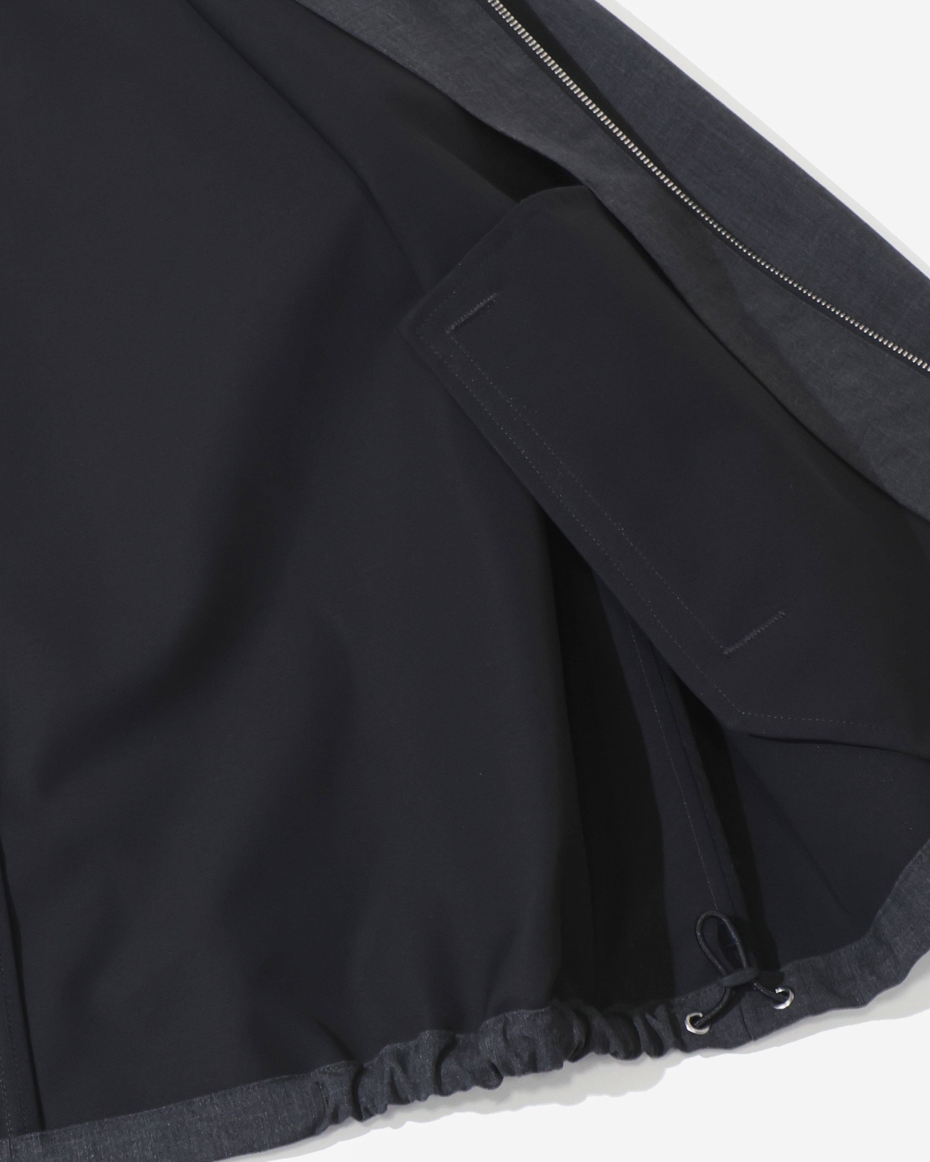 BONDED TROPICAL WOOL ZIP BLOUSON TOP CHARCOAL – TIME AFTER TIME