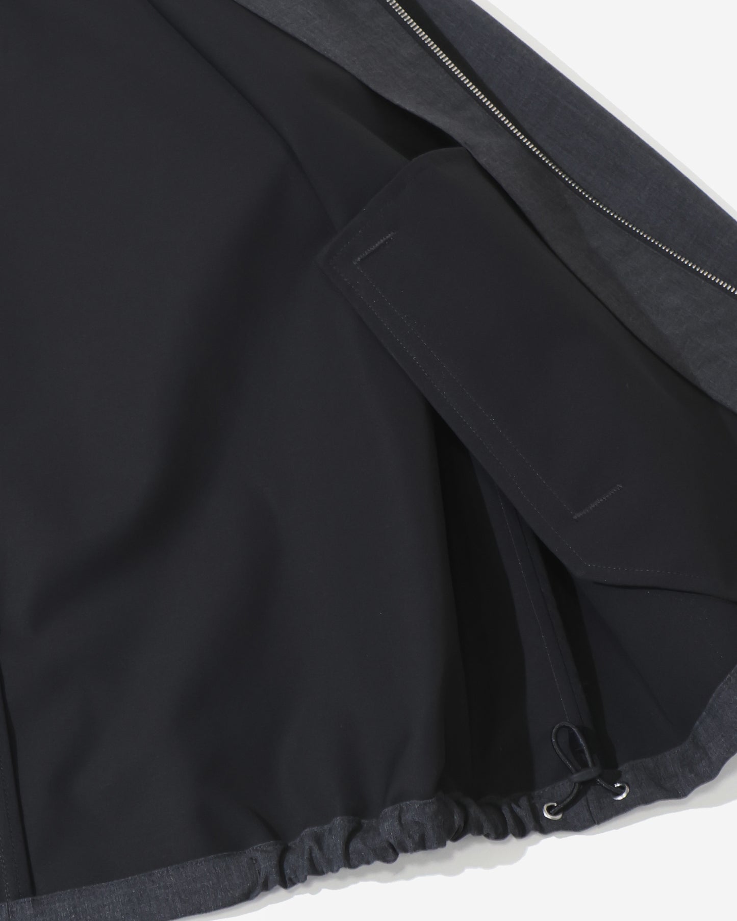 BONDED TROPICAL WOOL ZIP BLOUSON TOP CHARCOAL
