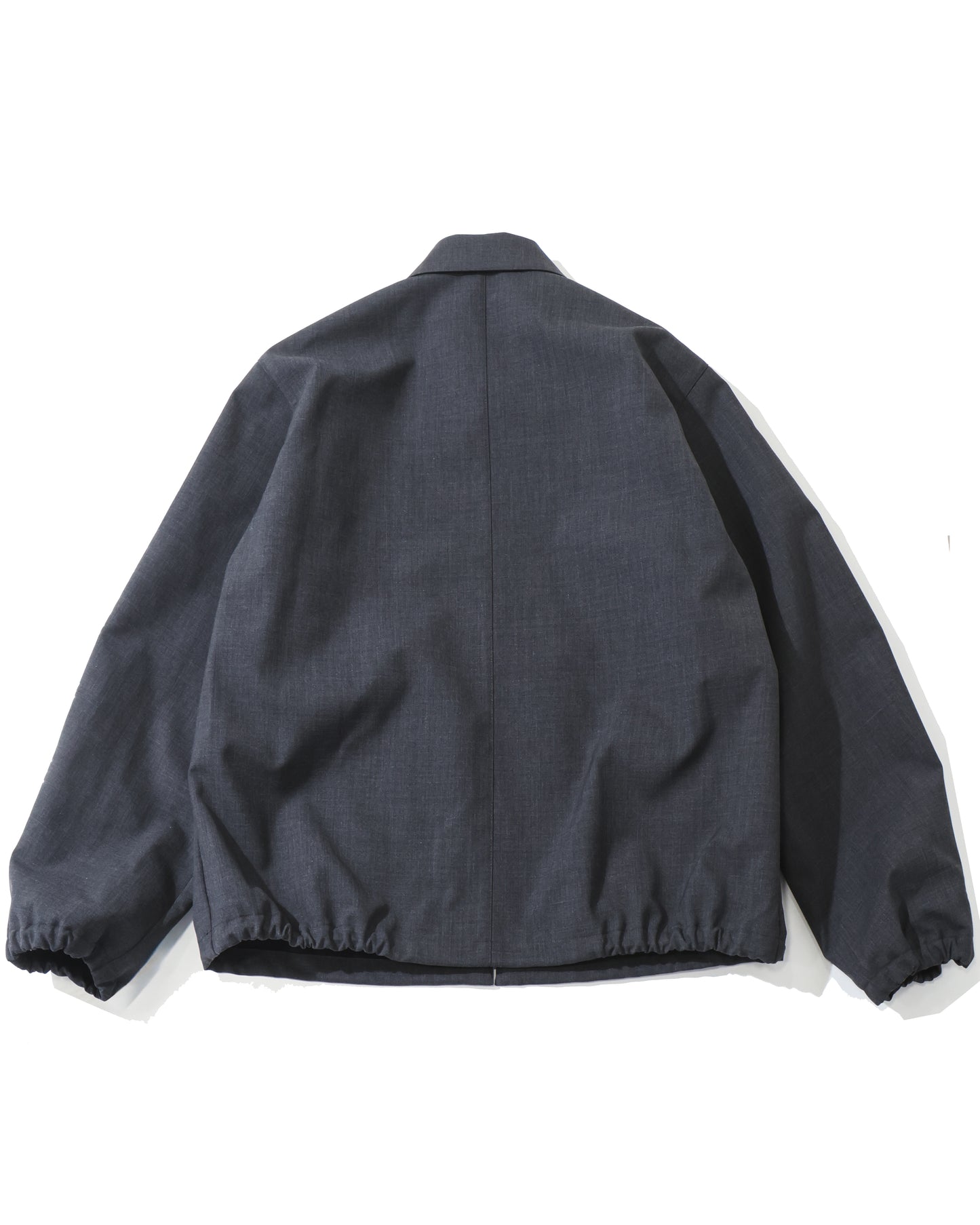BONDED TROPICAL WOOL ZIP BLOUSON TOP CHARCOAL