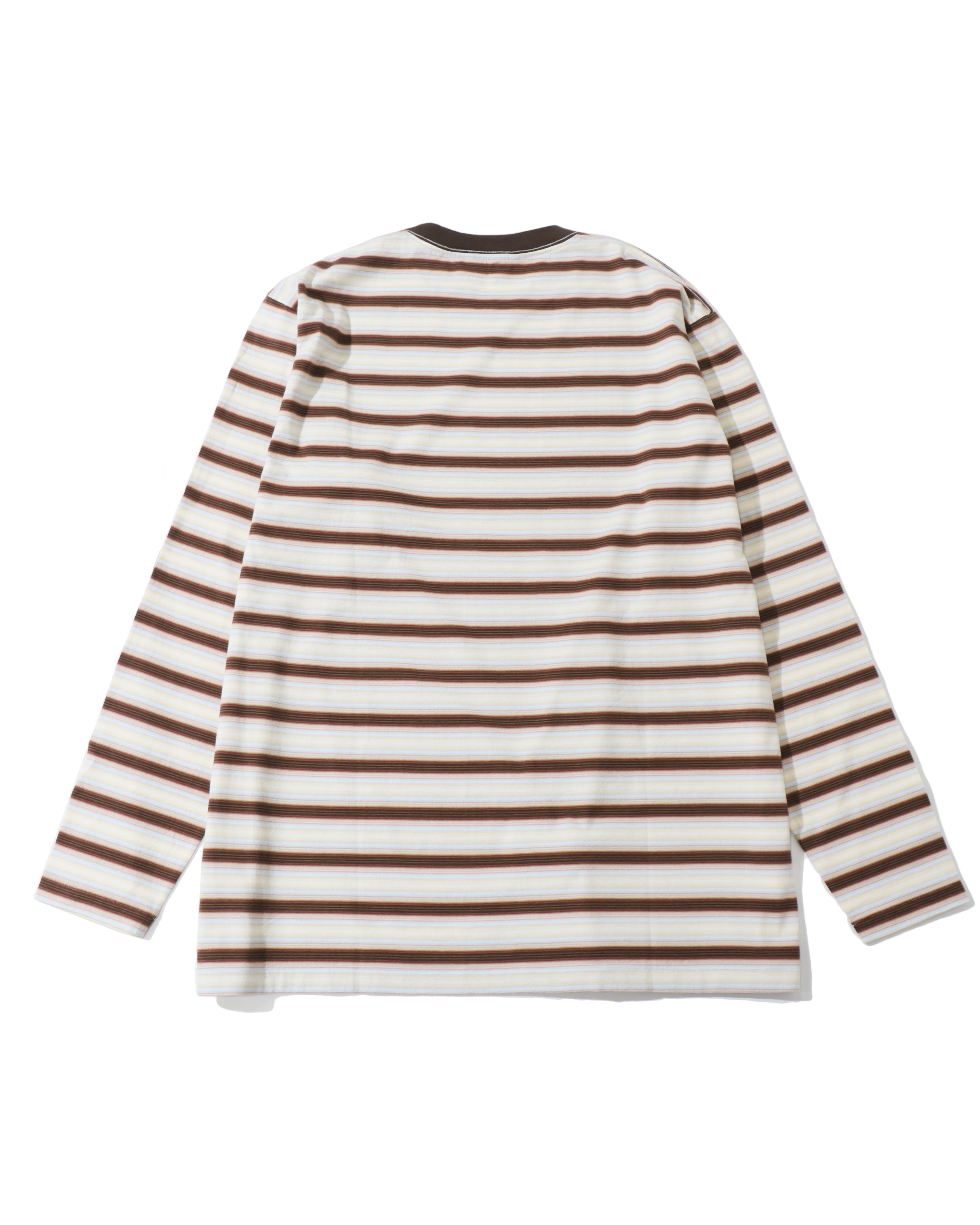 GRADIENT STRIPE JERSEY L/S TEE FADE BROWN STRIPE – TIME AFTER TIME