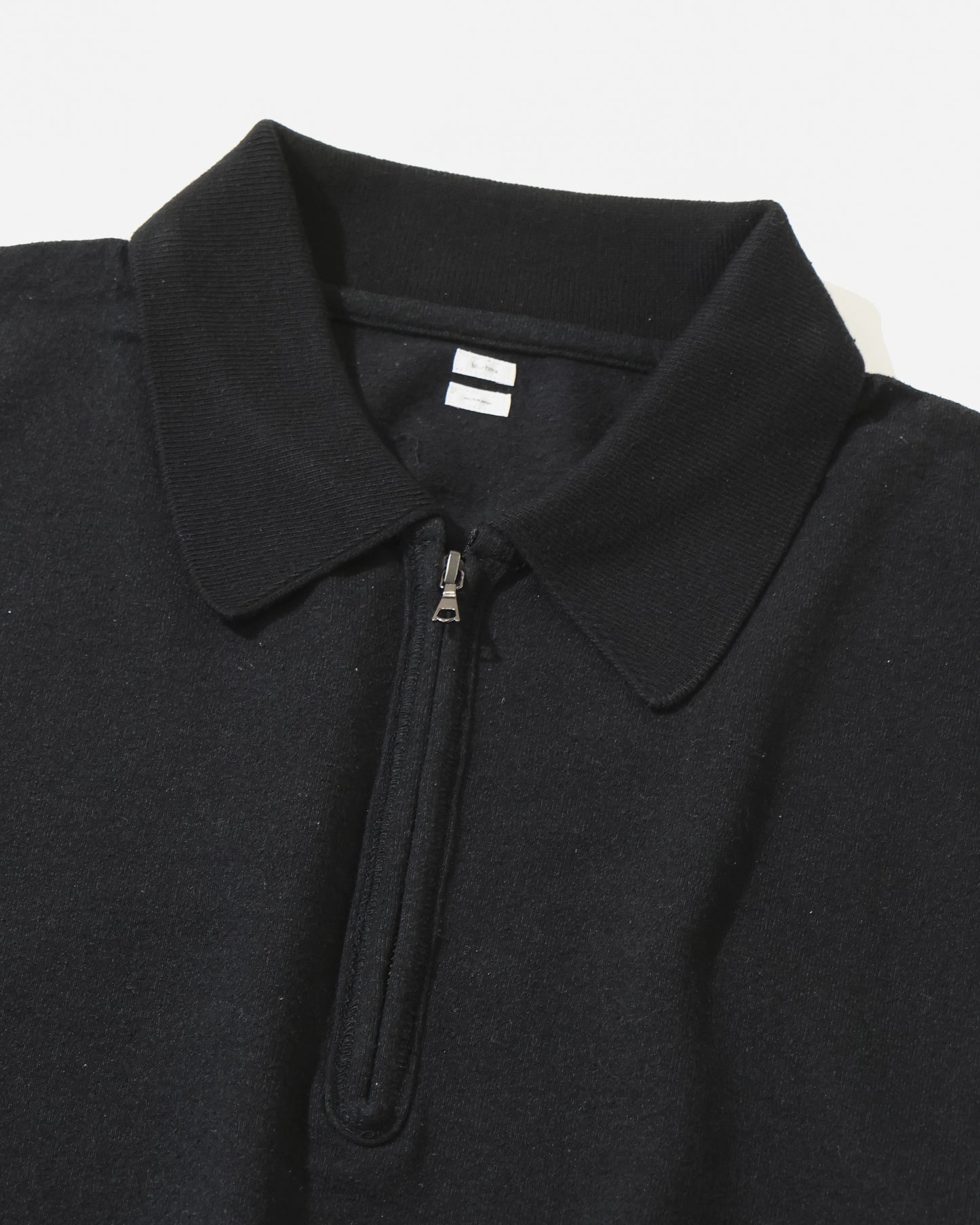 Co/Silk Nep Harf-Zip P/O Black