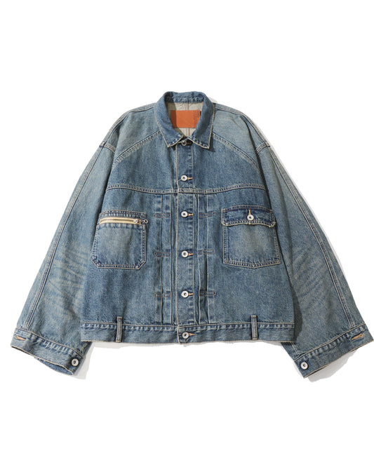 Vintage Wash Big Sleeve Denim Jacket
