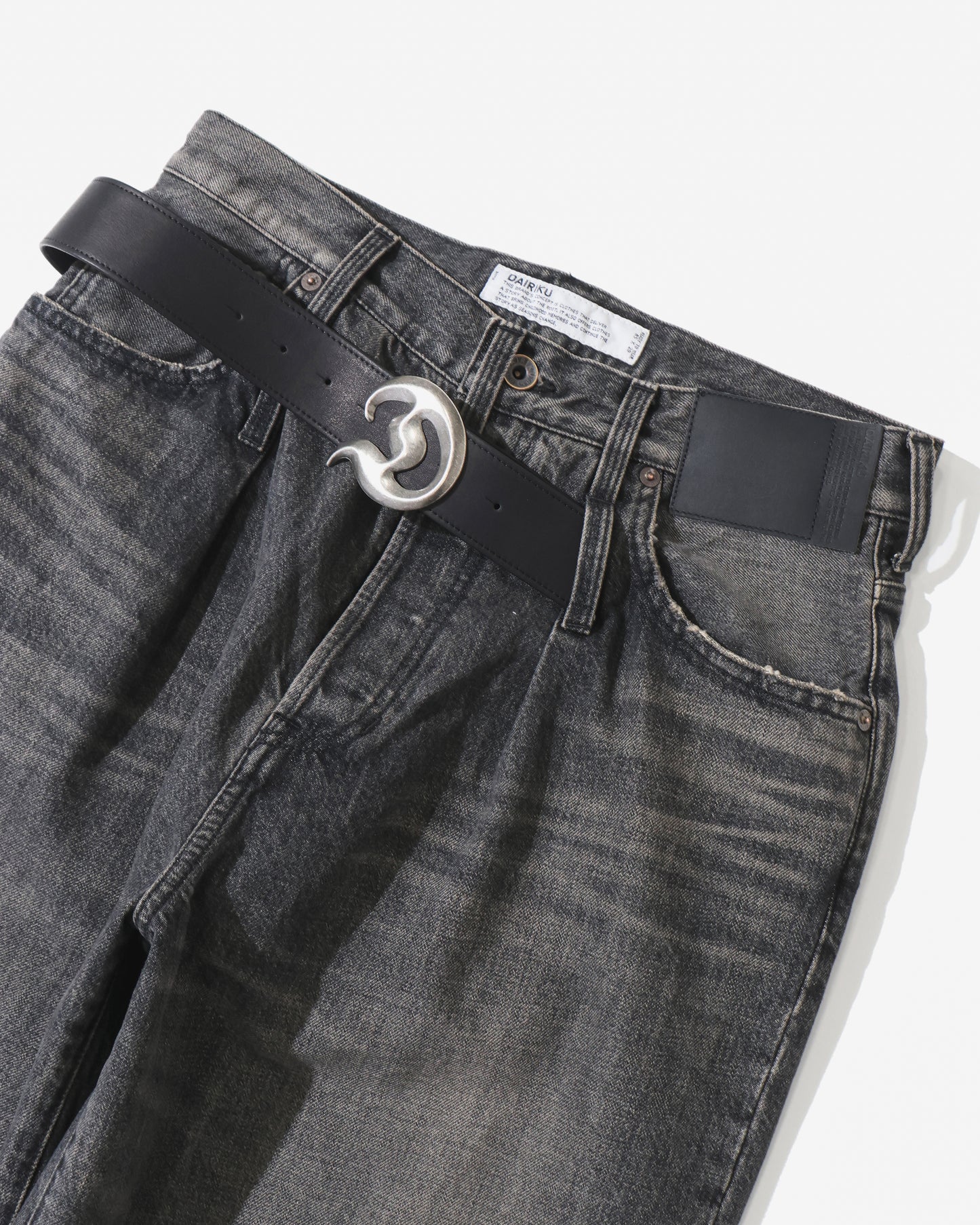 "D" Buckle Super Wide Denim Pants