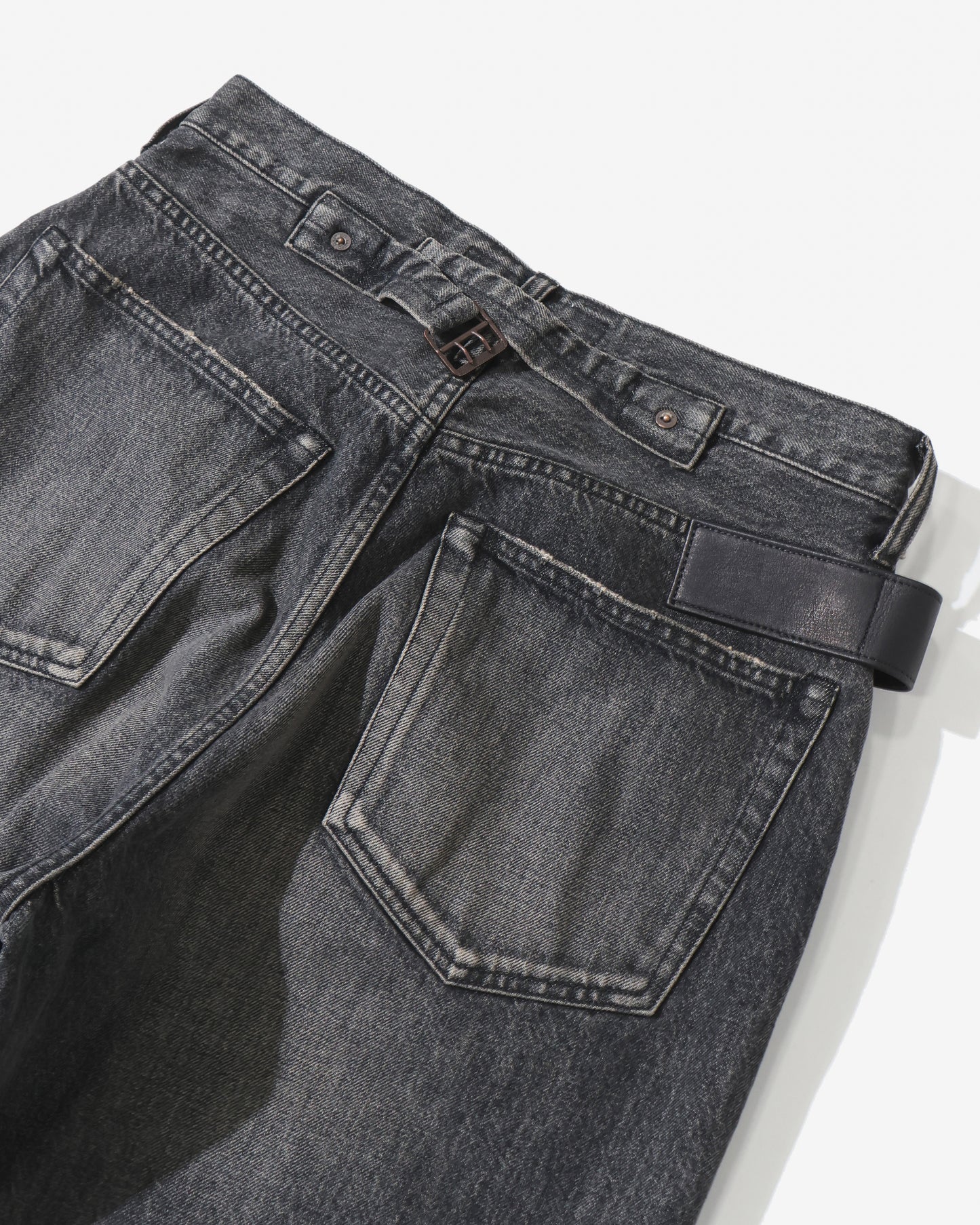 "D" Buckle Super Wide Denim Pants