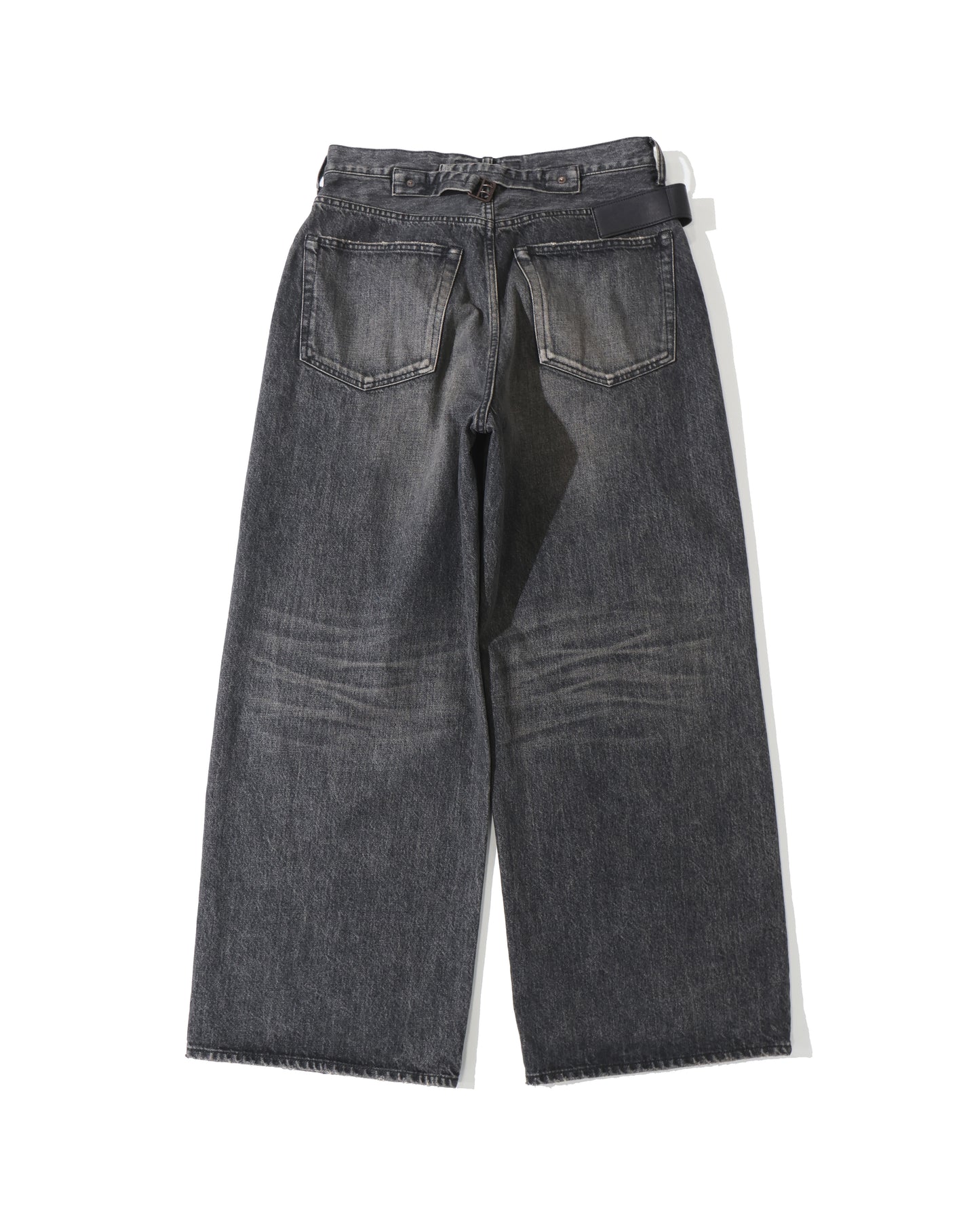 "D" Buckle Super Wide Denim Pants