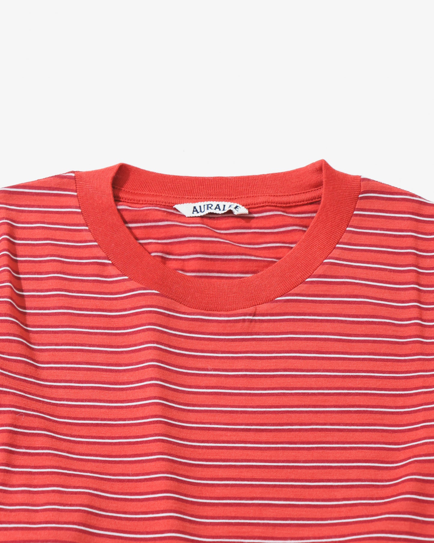 SOFT SMOOTH WOOL STRIPE JERSEY L/S TEE RED STRIPE
