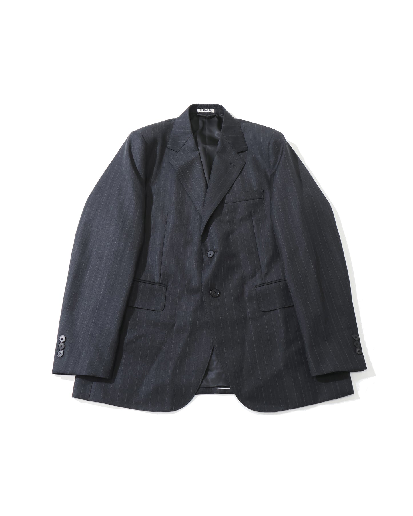 BLUEFACED WOOL JACKET CHARCOAL NAVY STRIPE