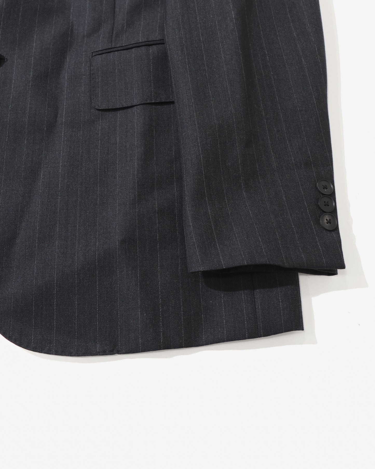 BLUEFACED WOOL JACKET CHARCOAL NAVY STRIPE