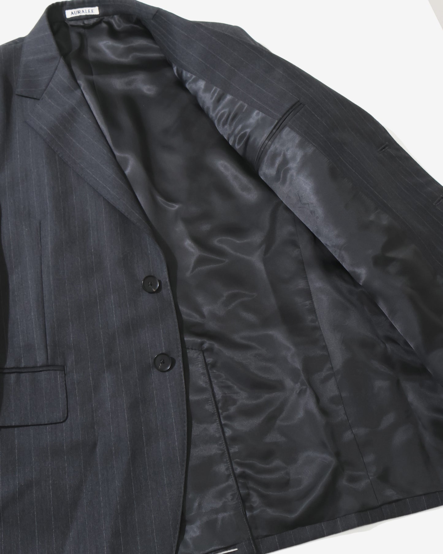BLUEFACED WOOL JACKET CHARCOAL NAVY STRIPE
