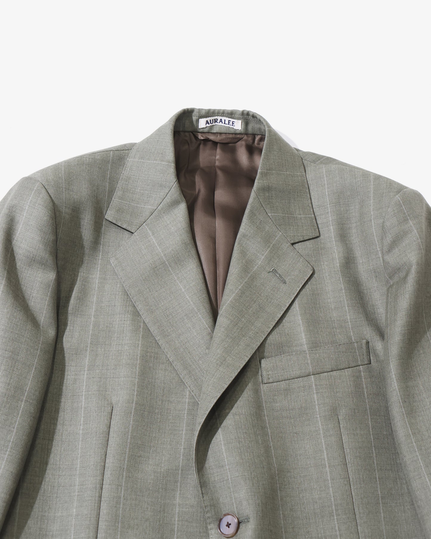 BLUEFACED WOOL JACKET OLIVE GRAY STRIPE