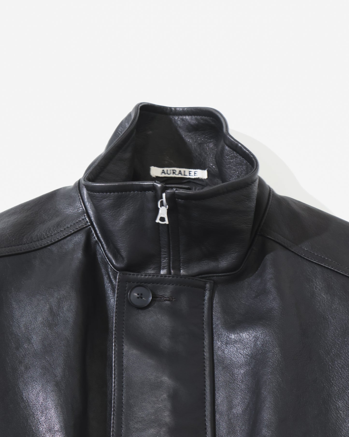 TEXURED LAMB LEATHER BLOUSON BLACK