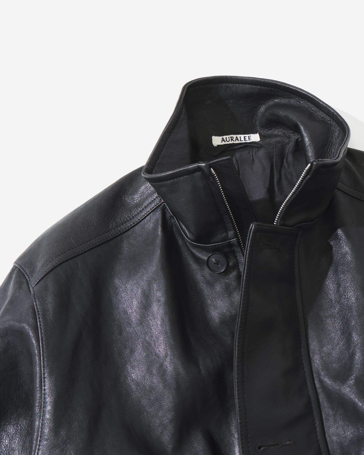 TEXURED LAMB LEATHER BLOUSON BLACK