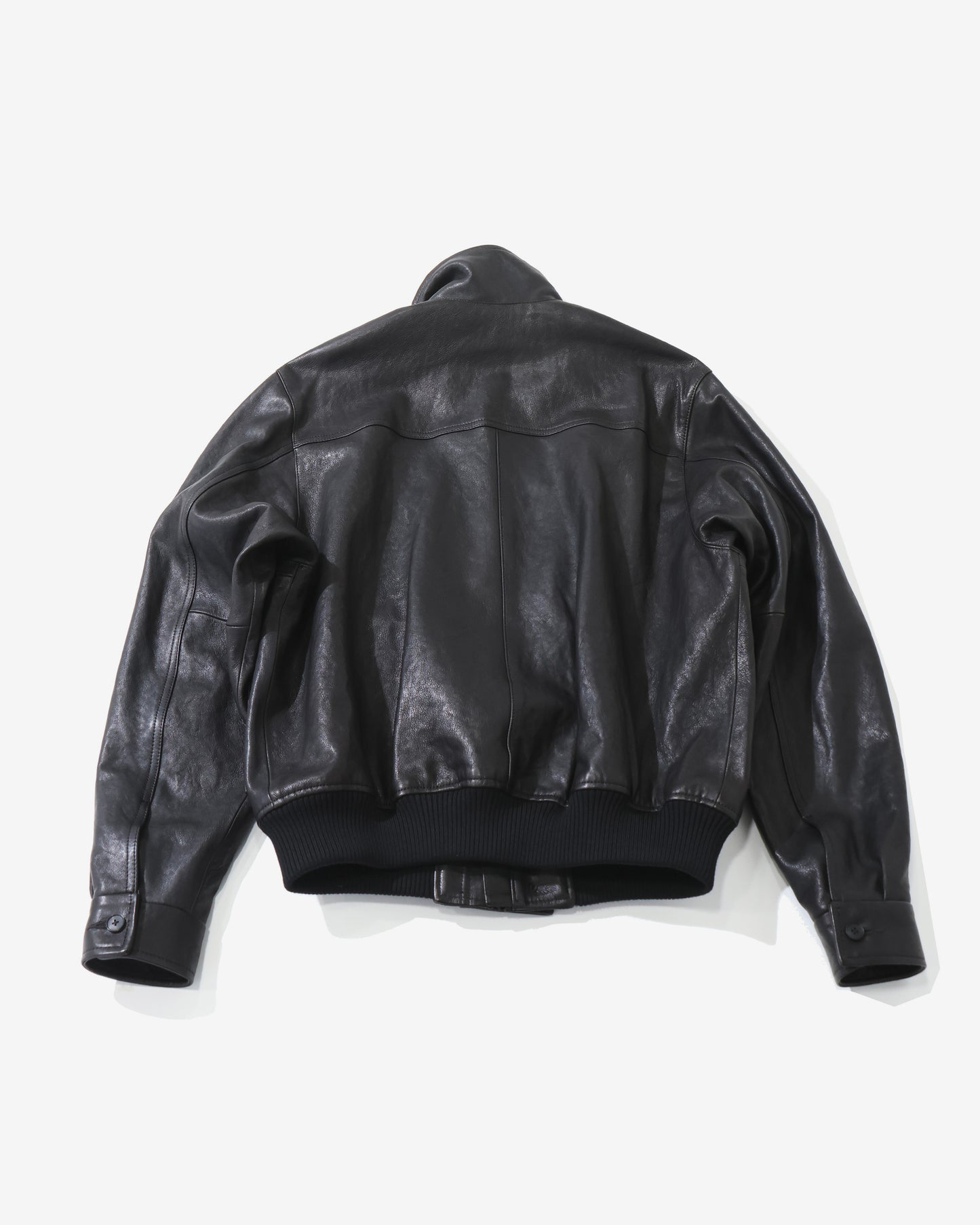 TEXURED LAMB LEATHER BLOUSON BLACK