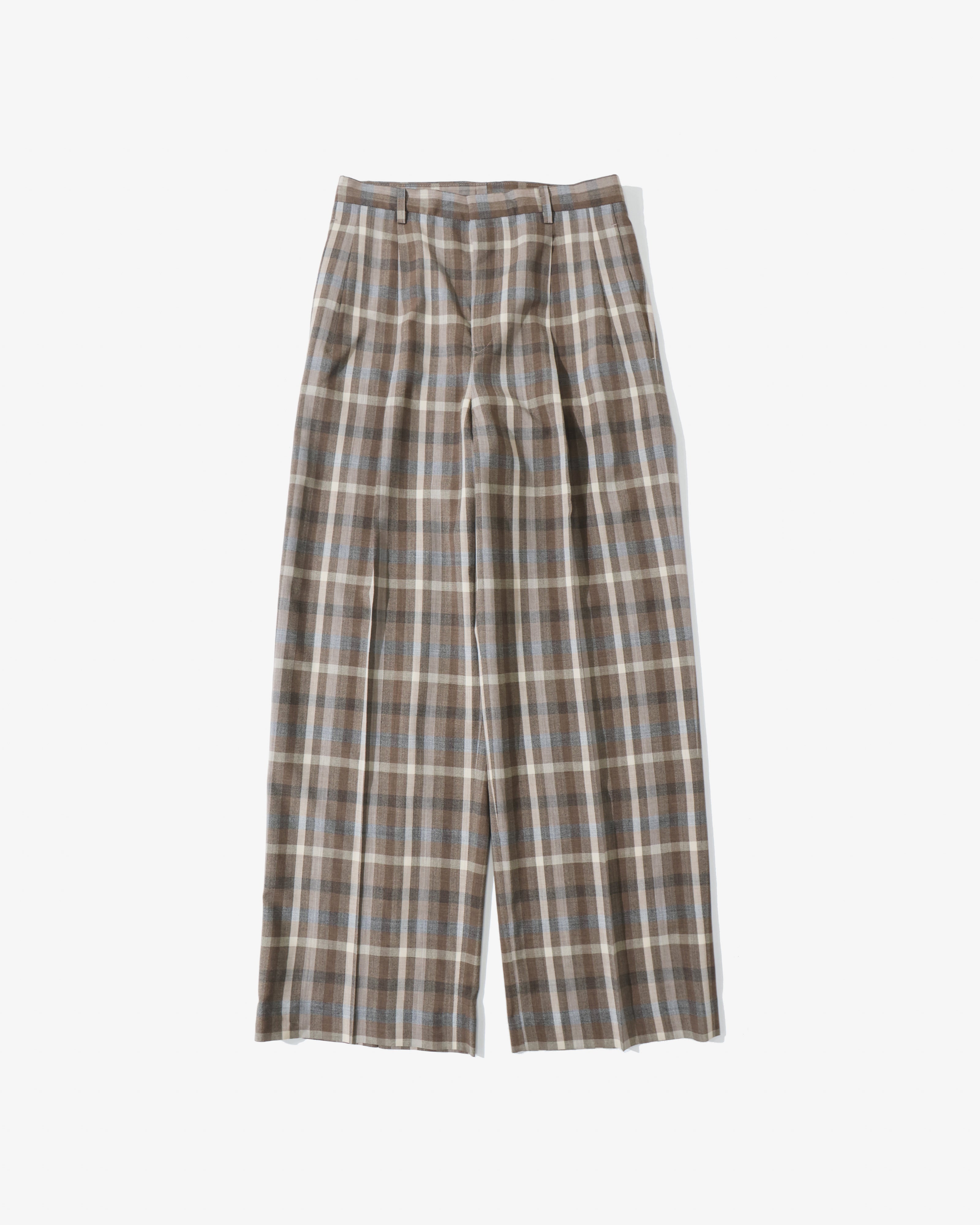 SUPER FINE TROPICAL WOOL CHECK TWO-TUCK SLACKS – TIME AFTER TIME SUPER FINE TROPICAL WOOL CHECK TWO-TUCK SLACKS – TIME AFTER TIME