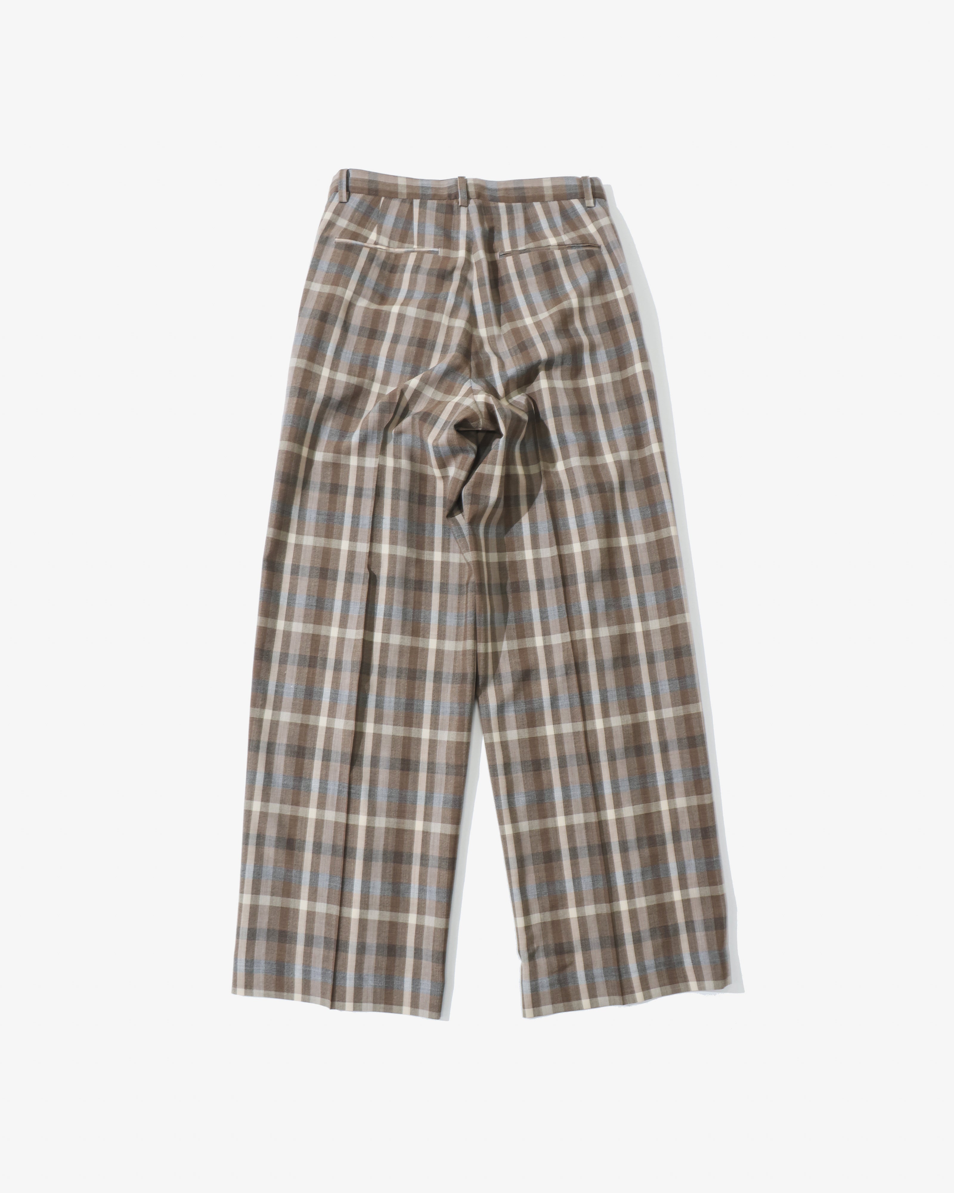 SUPER FINE TROPICAL WOOL CHECK TWO-TUCK SLACKS – TIME AFTER TIME