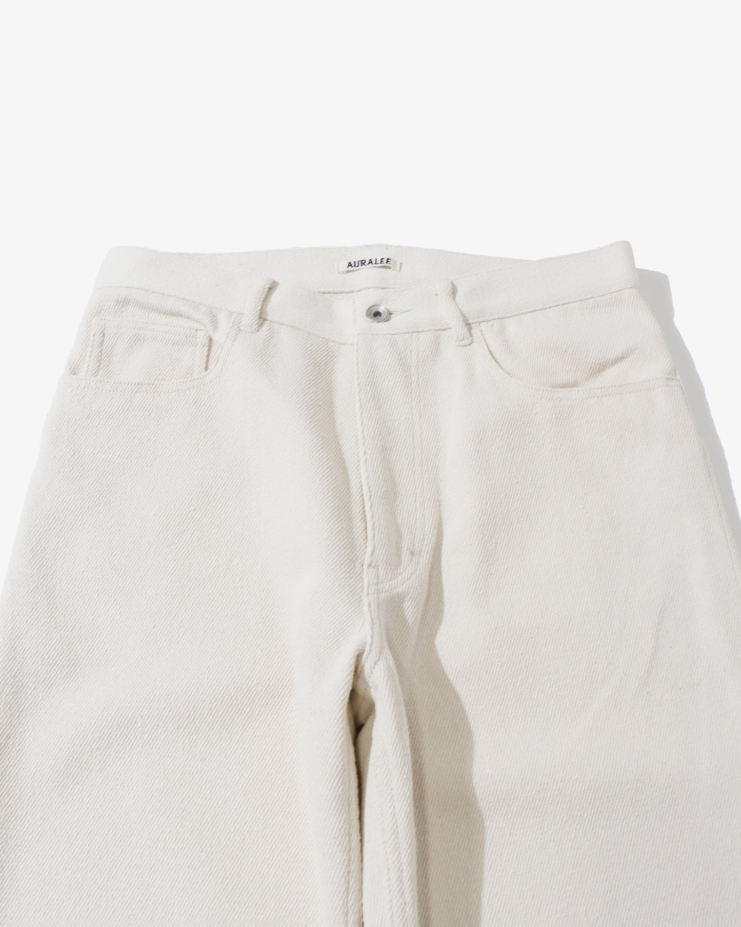 SILK NEP DENIM 5P WIDE PANTS IVORY WHITE