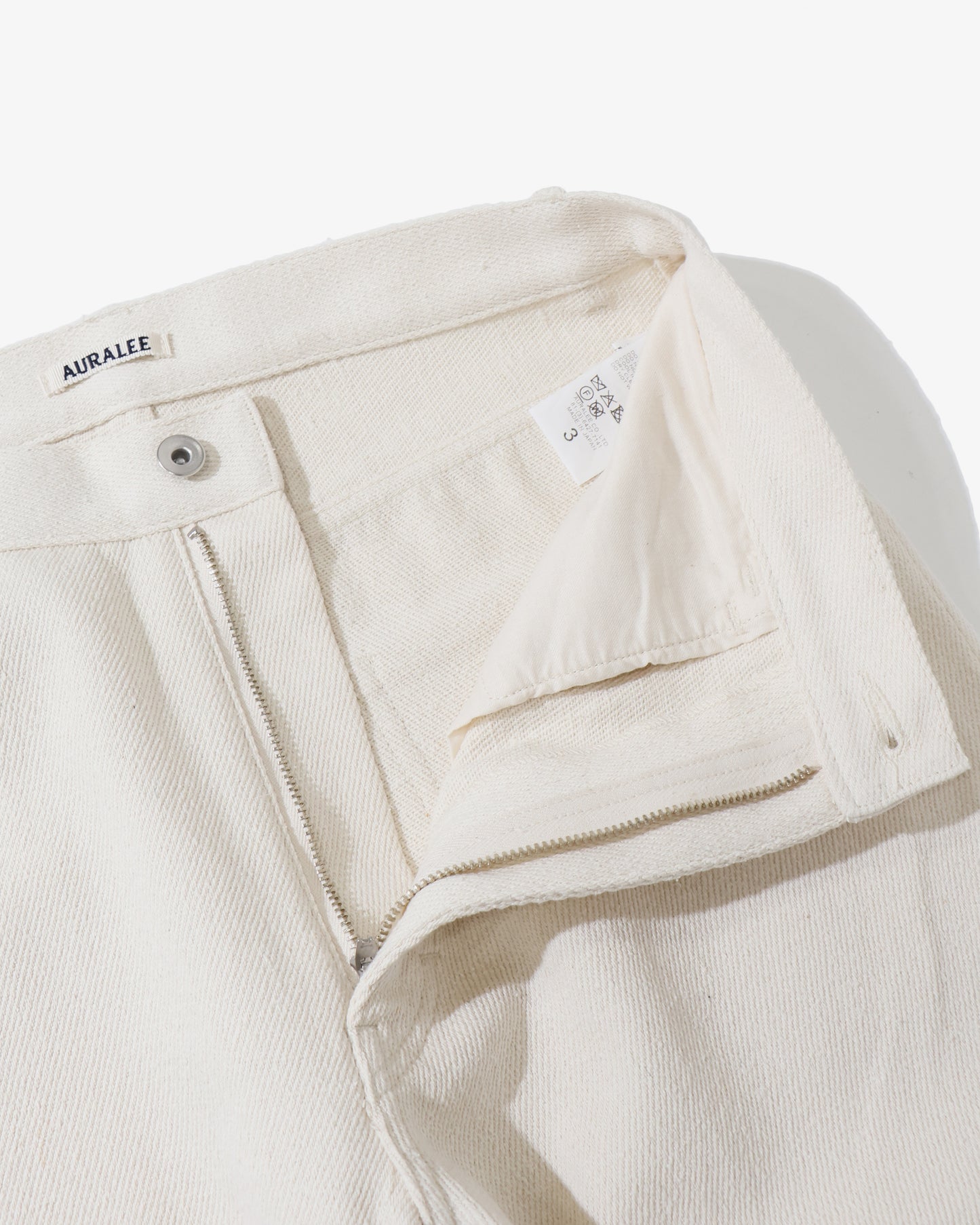 SILK NEP DENIM 5P WIDE PANTS IVORY WHITE