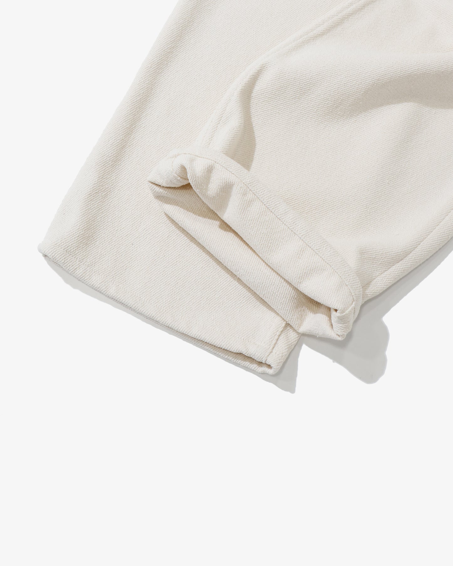 SILK NEP DENIM 5P WIDE PANTS IVORY WHITE