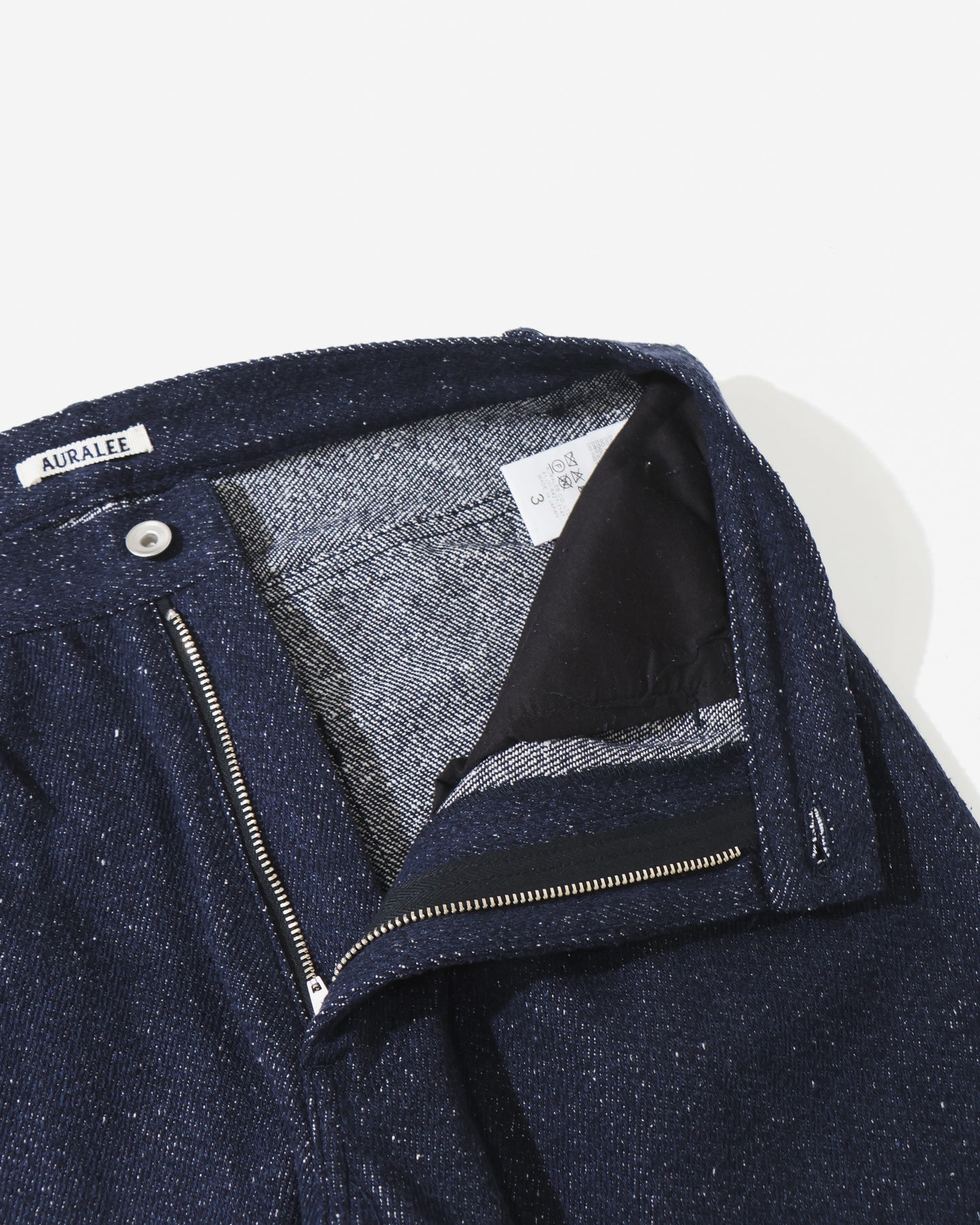 SILK NEP DENIM 5P WIDE PANTS DARK NAVY