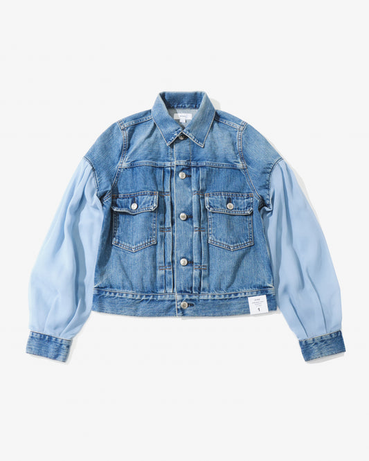 BALLOON SLEEVE DENIM JACKET TYPE2/REGULAR FIT(SHEER SLEEVE)17569