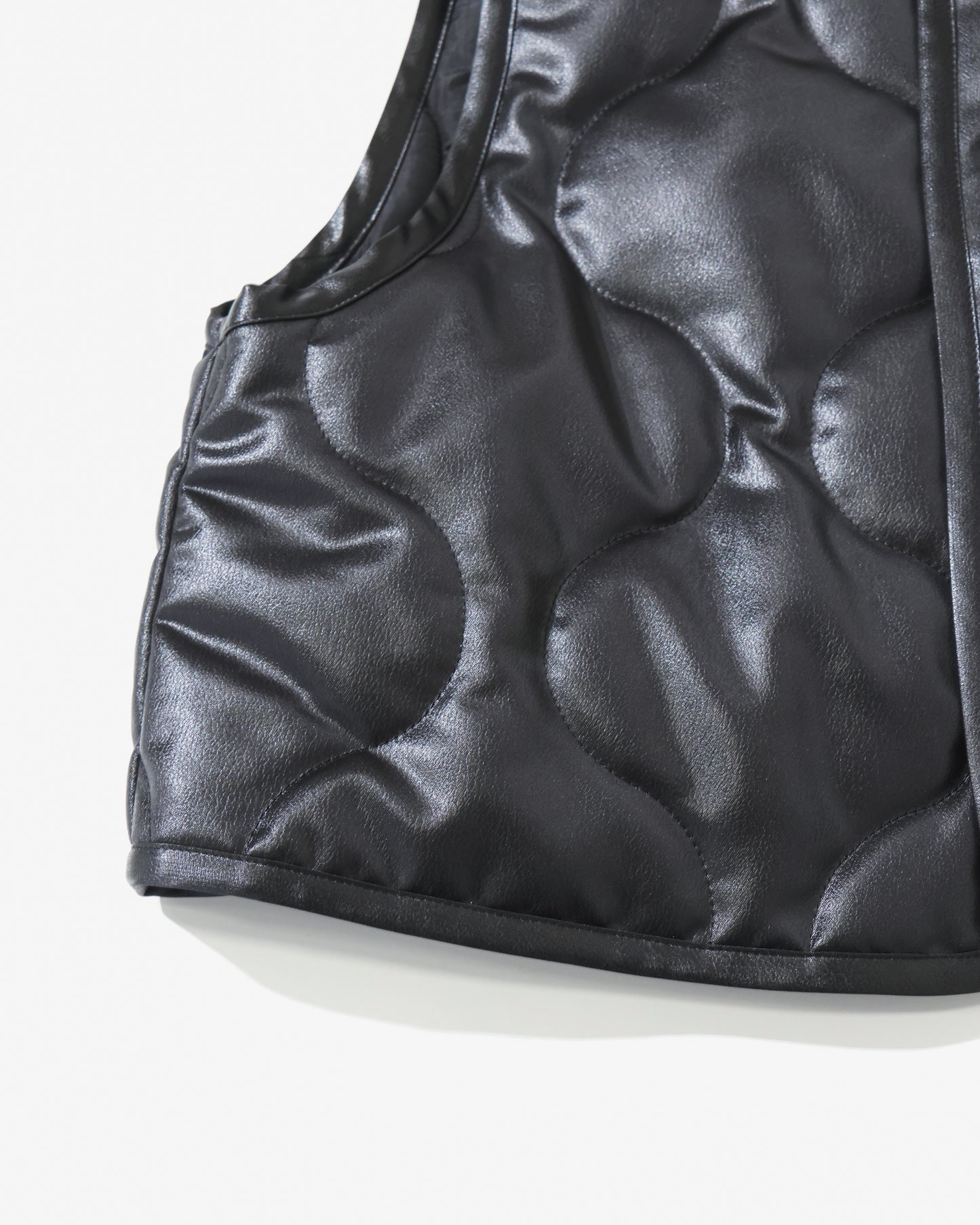 FAUX LEATHER QUILTED CROPPED VEST 17605