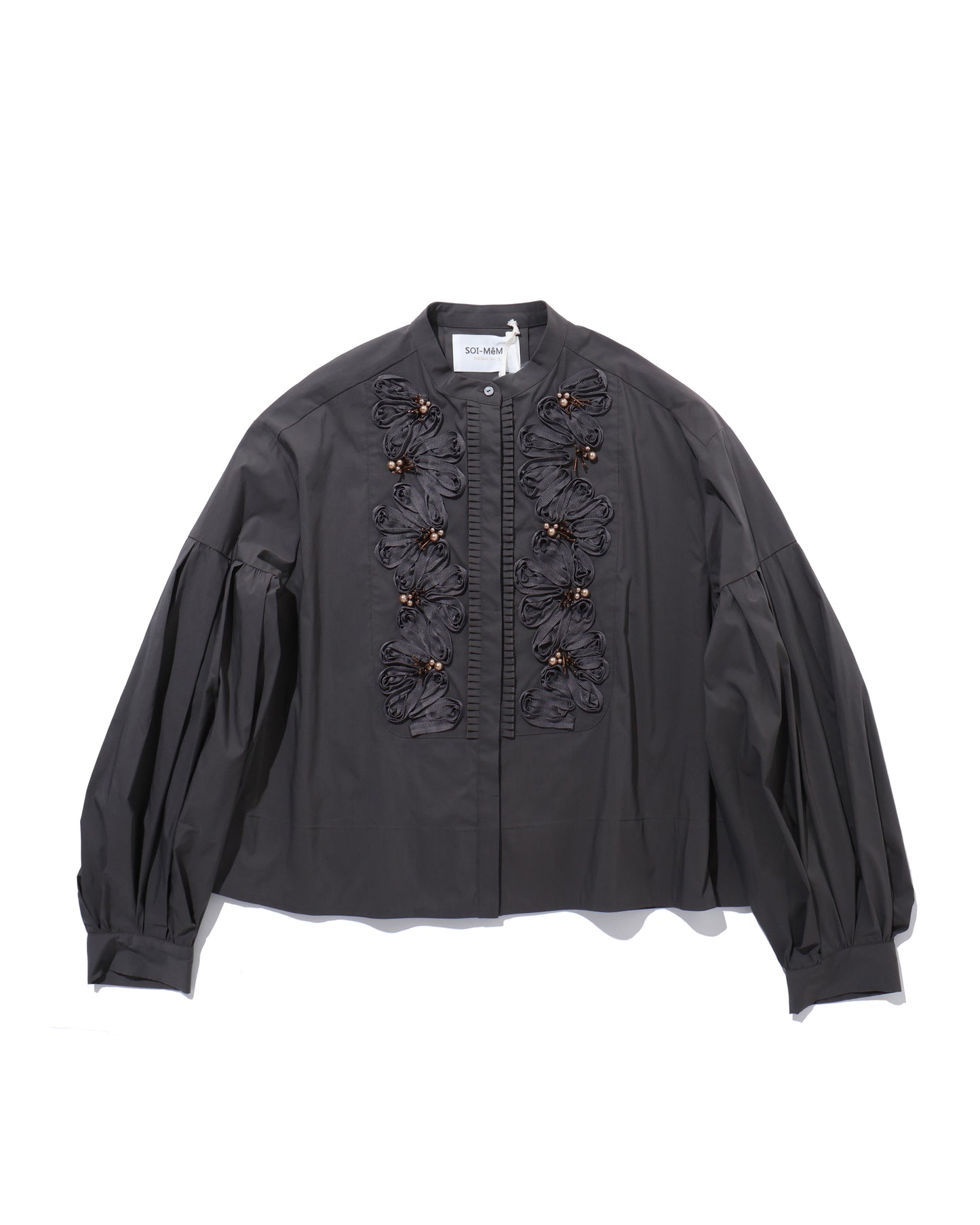 code embroidery pearl blouse