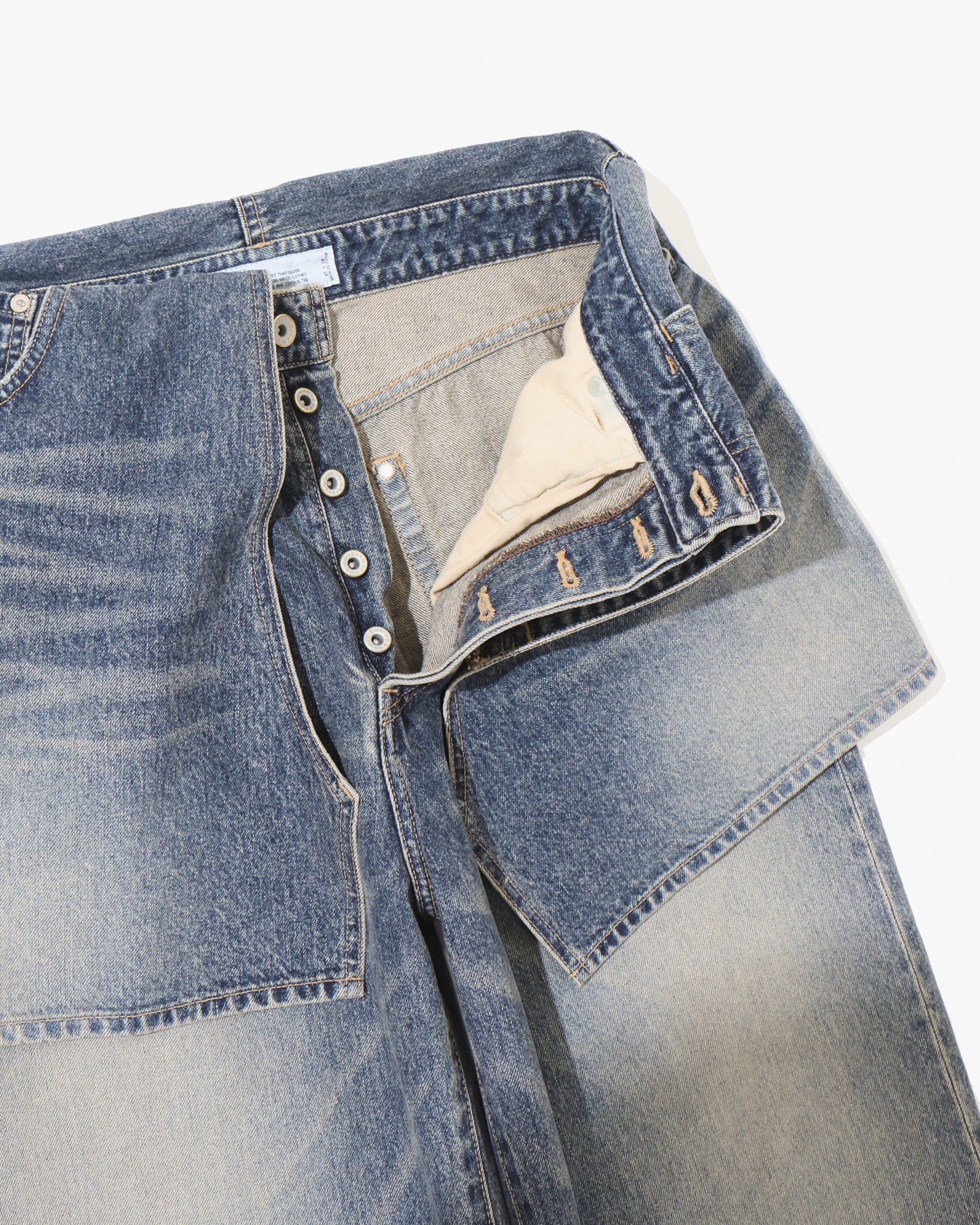 Skirt Docking Wide Denim Pants