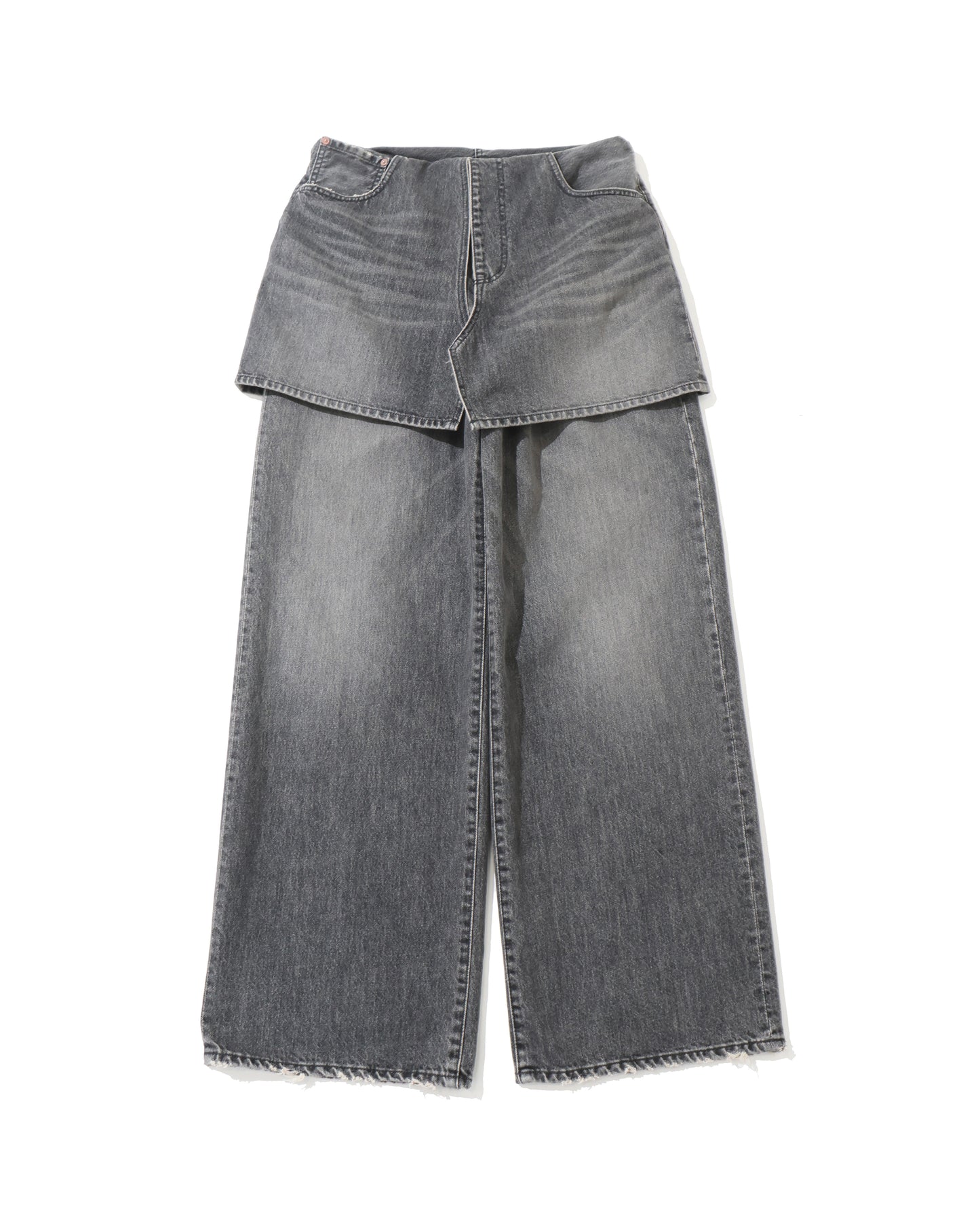 Skirt Docking Wide Denim Pants