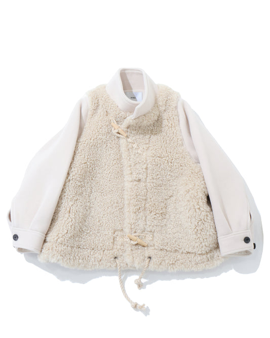 DOUBLE FACE FAUX SHEARLING DUFFEL JACKET 17549