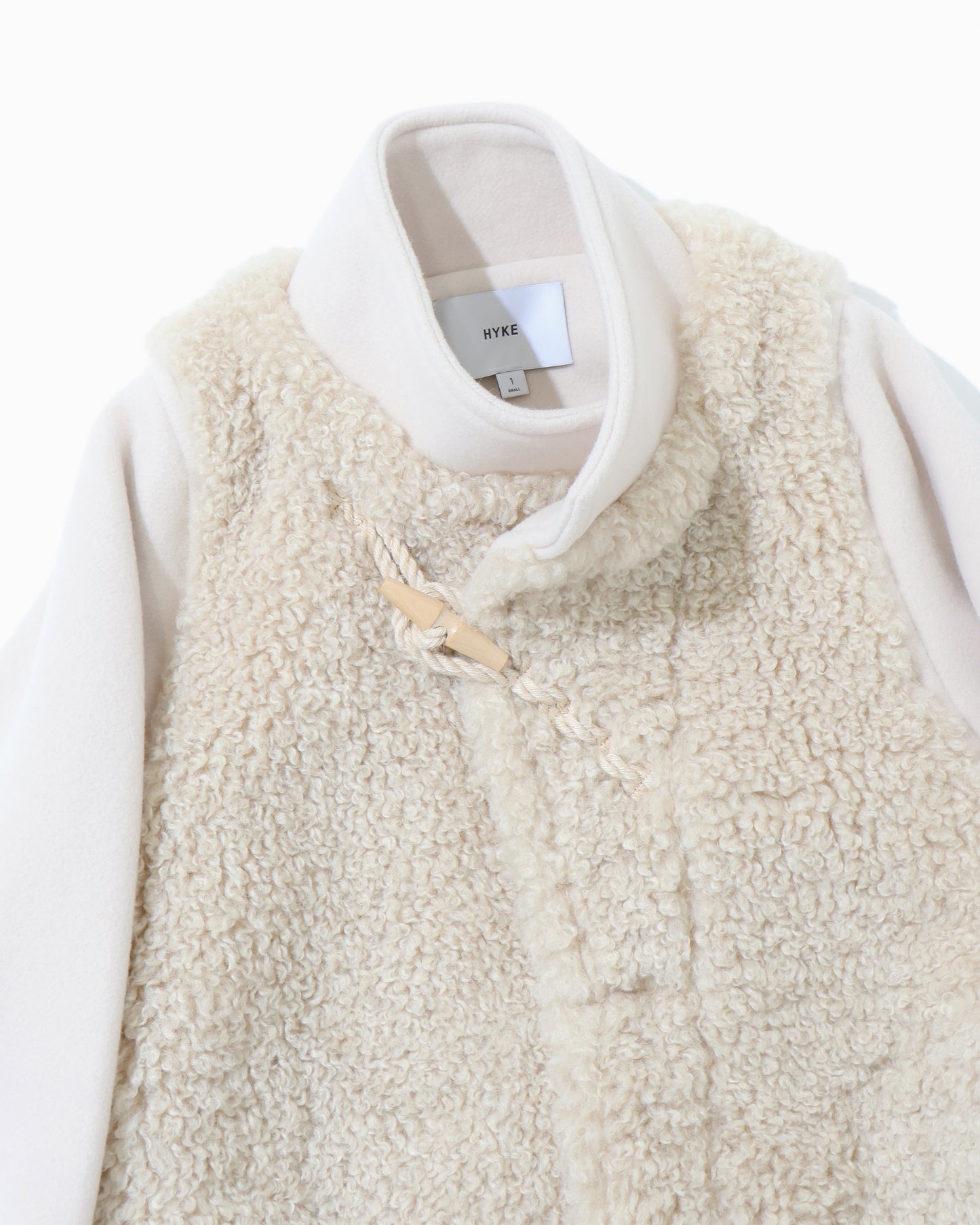 DOUBLE FACE FAUX SHEARLING DUFFEL JACKET 17549