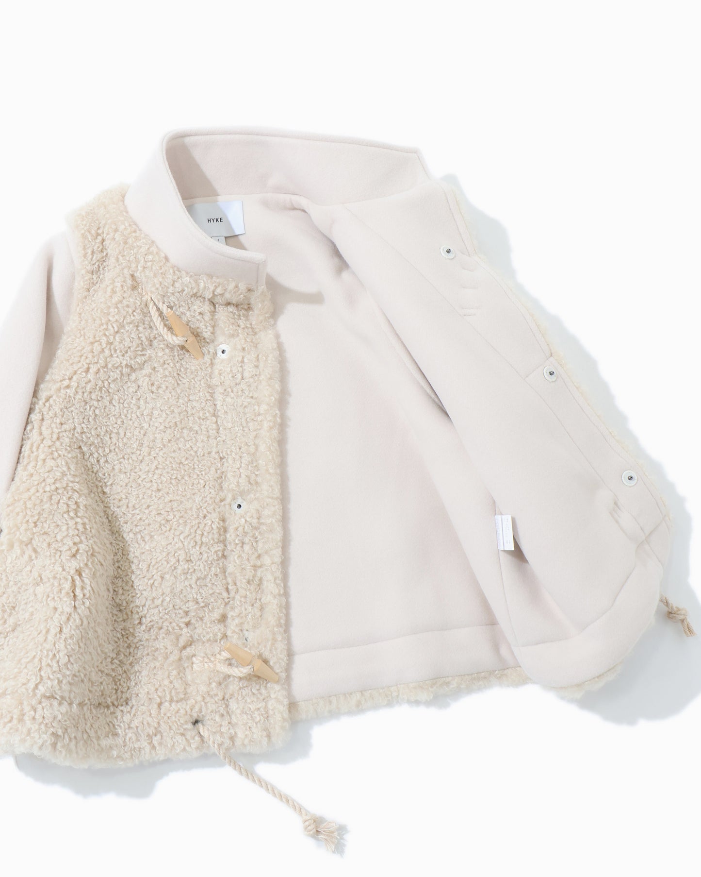 DOUBLE FACE FAUX SHEARLING DUFFEL JACKET 17549