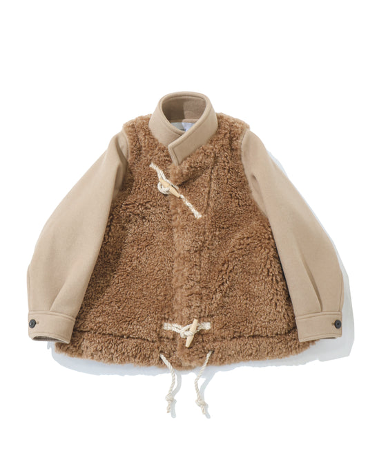 DOUBLE FACE FAUX SHEARLING DUFFEL JACKET 17549