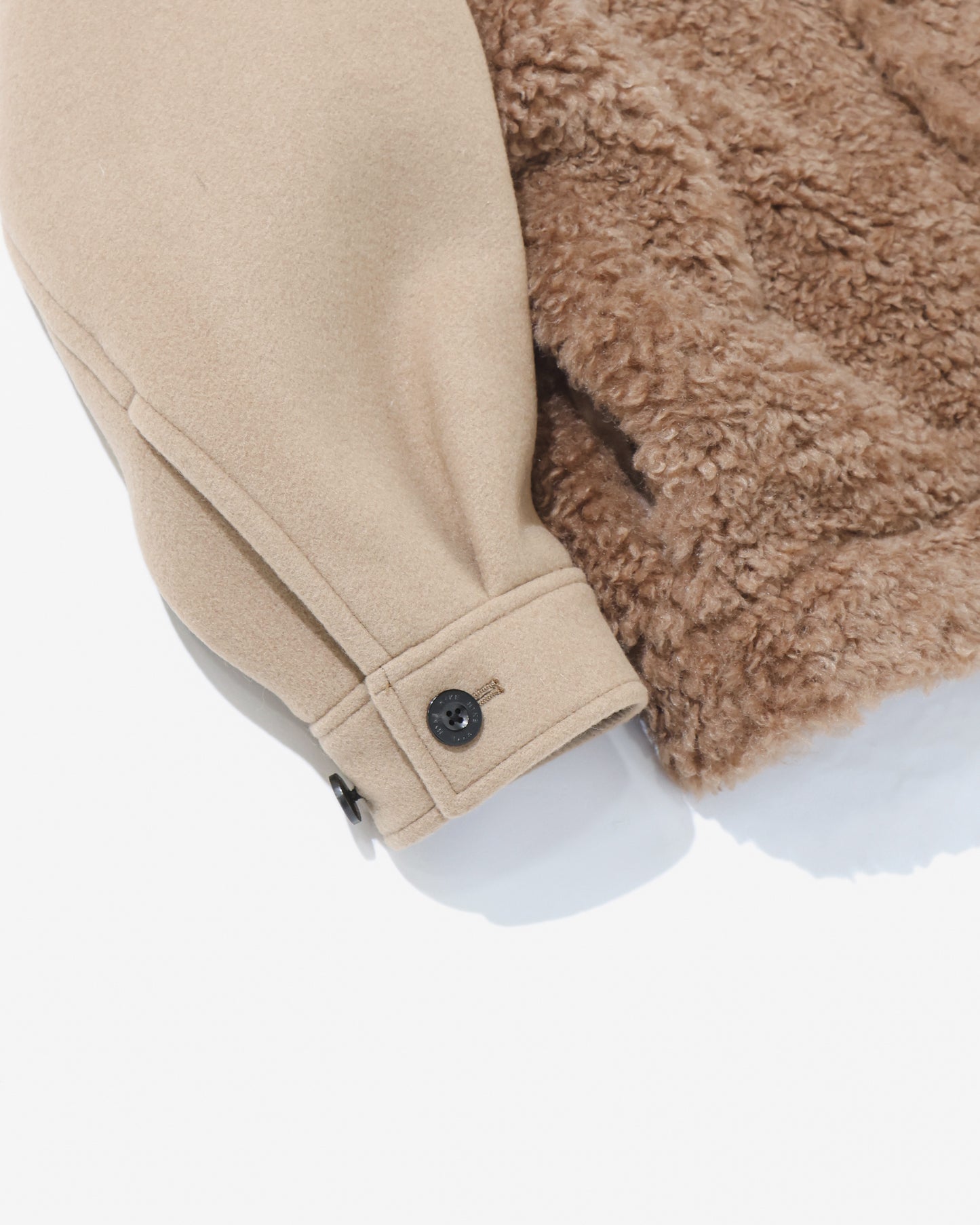 DOUBLE FACE FAUX SHEARLING DUFFEL JACKET 17549