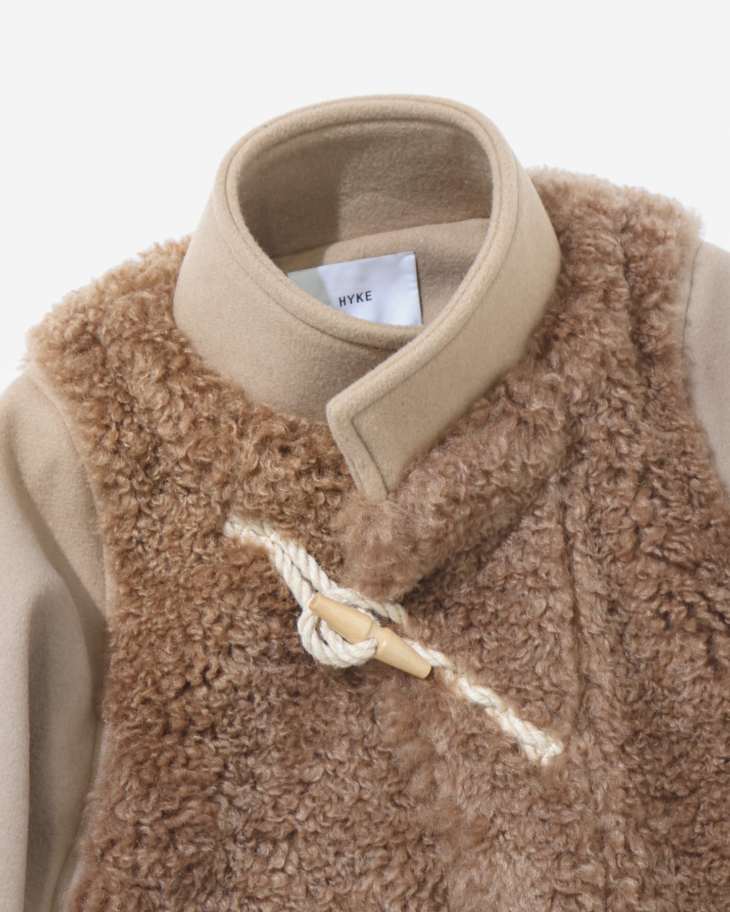 DOUBLE FACE FAUX SHEARLING DUFFEL JACKET 17549