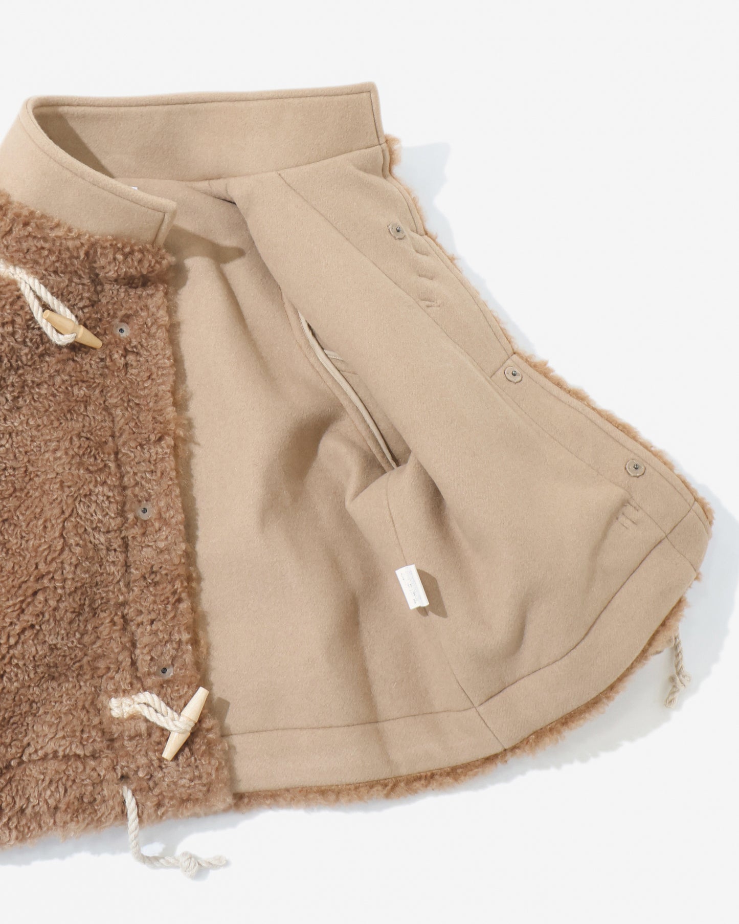 DOUBLE FACE FAUX SHEARLING DUFFEL JACKET 17549