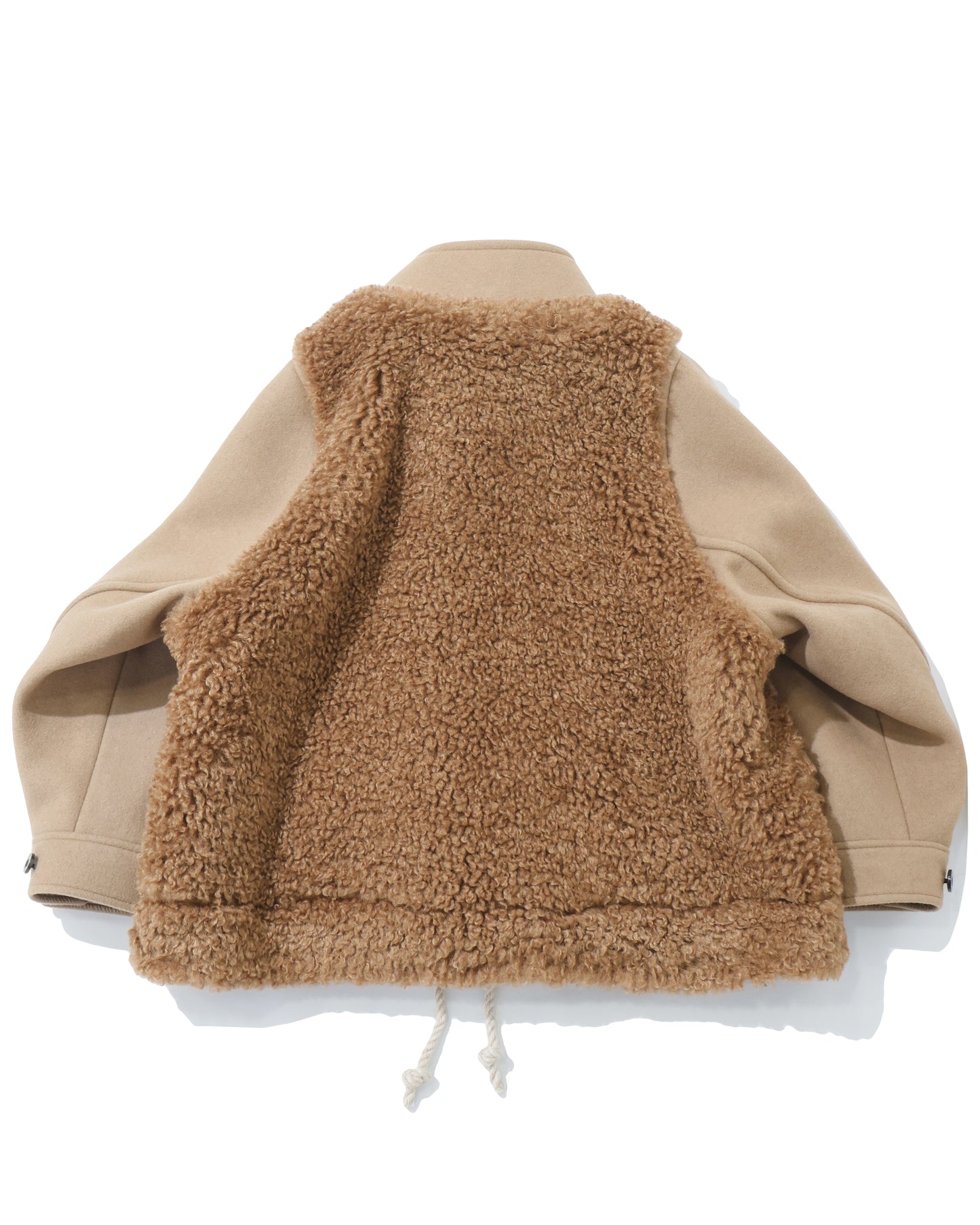 DOUBLE FACE FAUX SHEARLING DUFFEL JACKET 17549