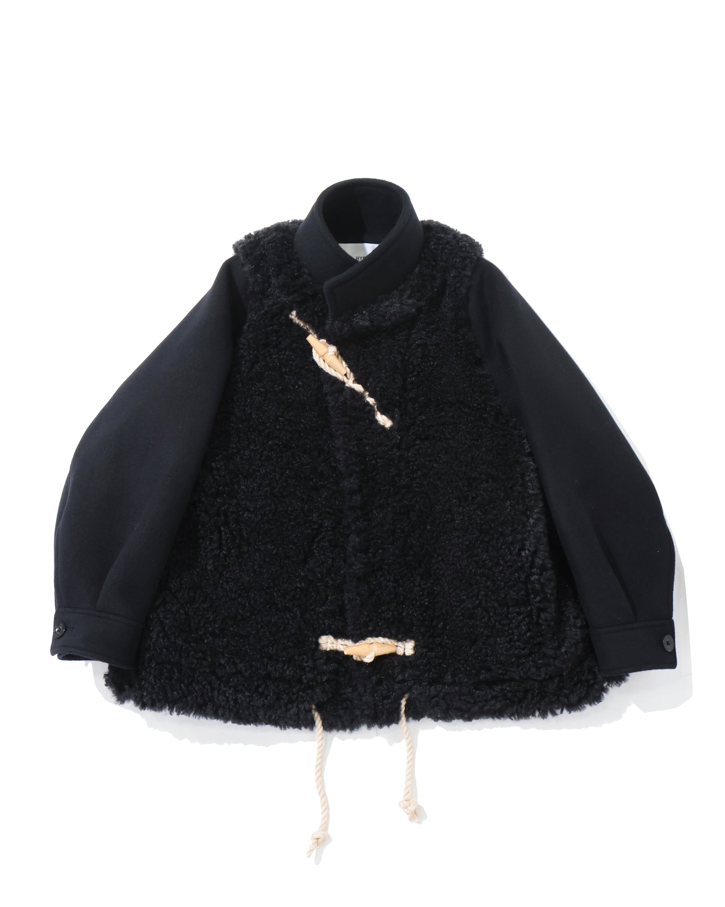 DOUBLE FACE FAUX SHEARLING DUFFEL JACKET 17549