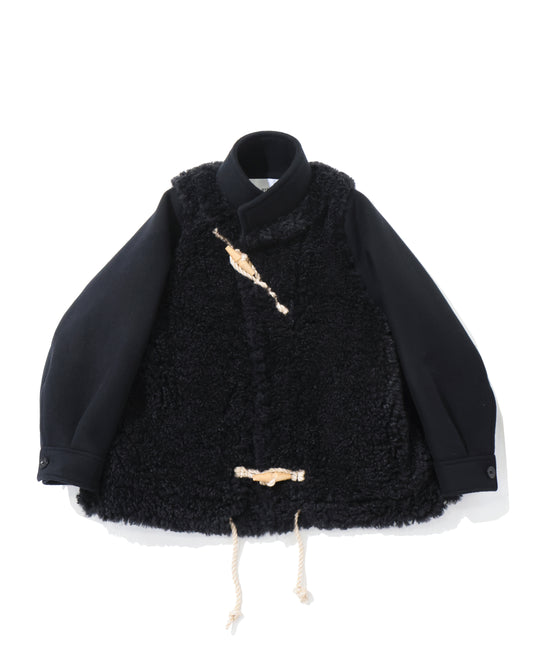 DOUBLE FACE FAUX SHEARLING DUFFEL JACKET 17549