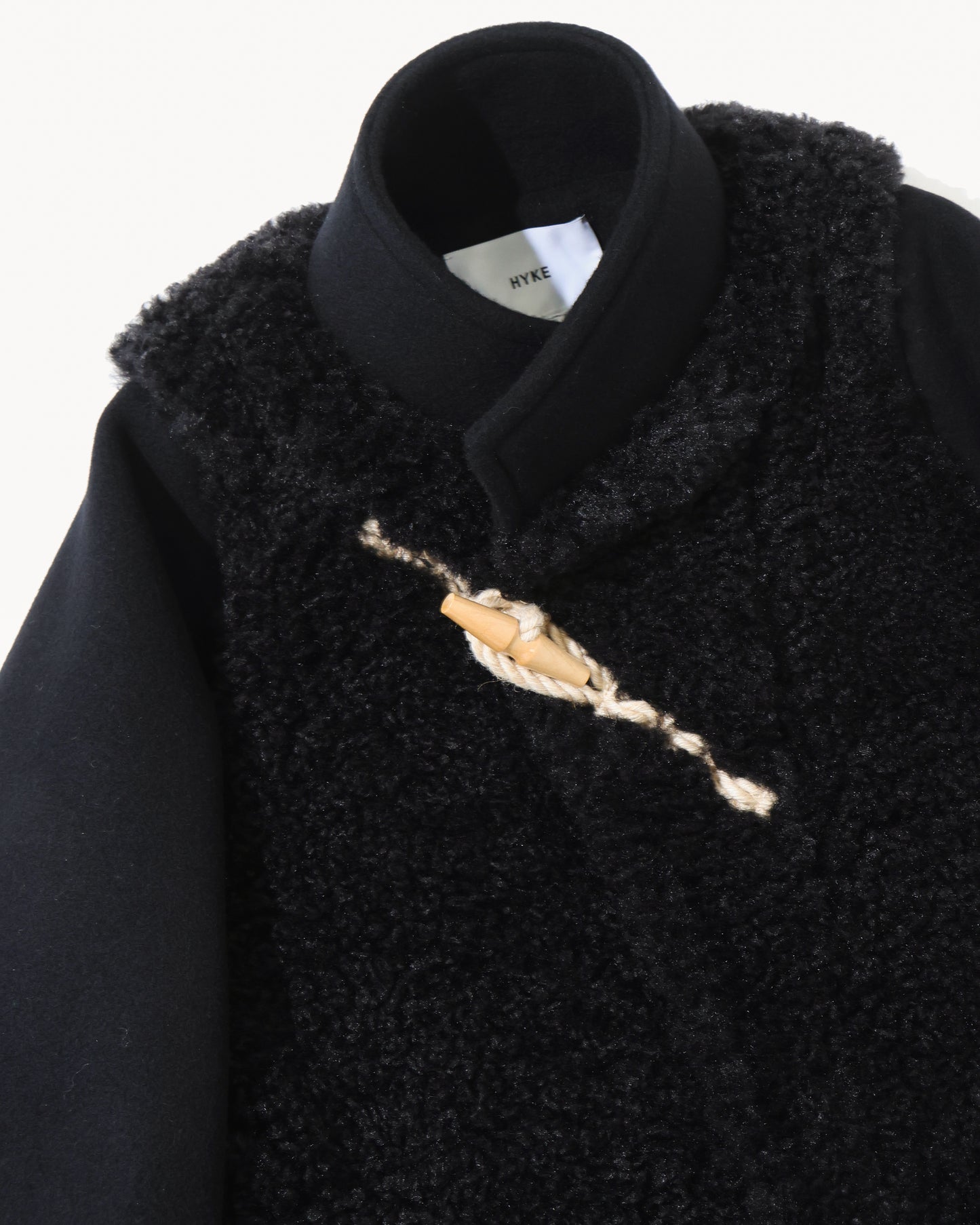 DOUBLE FACE FAUX SHEARLING DUFFEL JACKET 17549