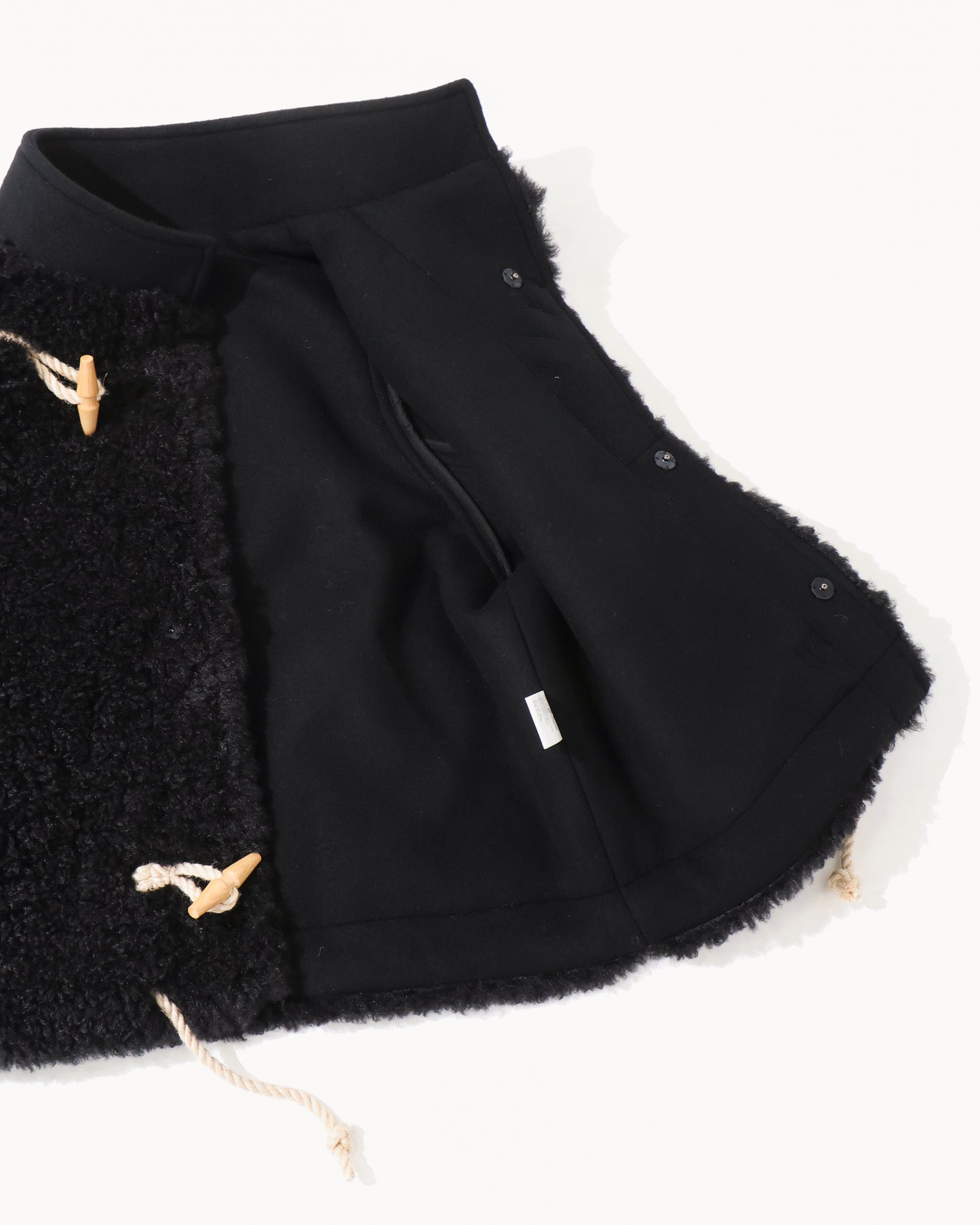 DOUBLE FACE FAUX SHEARLING DUFFEL JACKET 17549