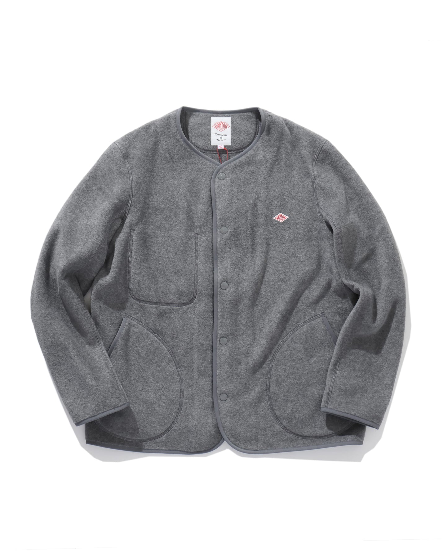 FLEECE COLLARLESS JACKET